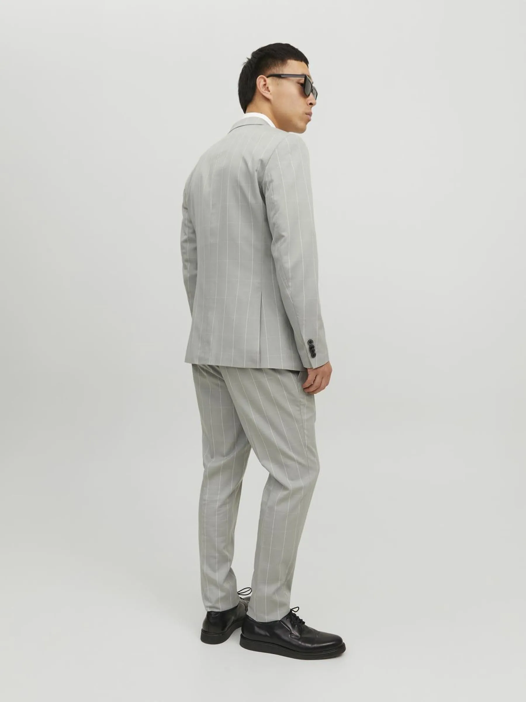 Jack & Jones JPRFRANCO Super Slim Fit Blazer and Trousers, Light Gray Checks, 54 - immagine 5