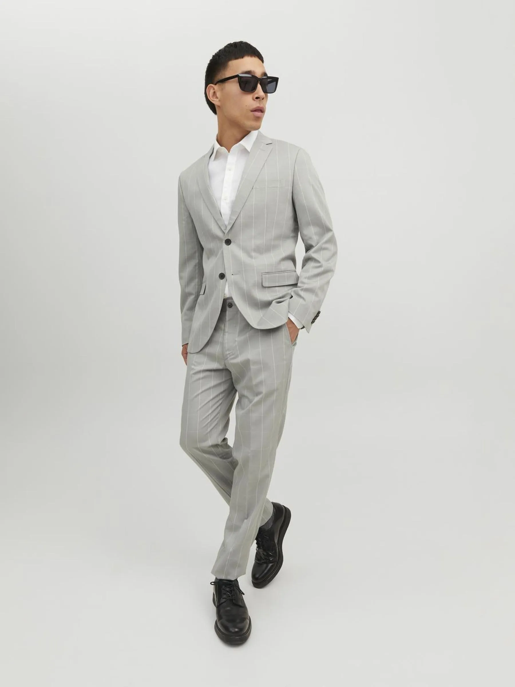 Jack & Jones JPRFRANCO Super Slim Fit Blazer and Trousers, Light Gray Checks, 54 - immagine 6