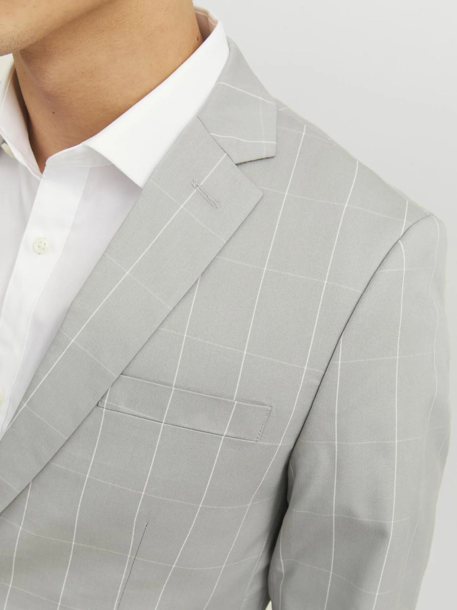 Jack & Jones JPRFRANCO Super Slim Fit Blazer and Trousers, Light Gray Checks, 54 - immagine 8