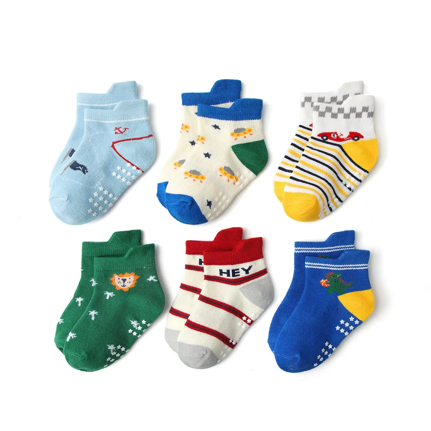 HaimoBurg Calze Antiscivolo in Cotone per Bambini 1-5 Anni, 12 Paia - immagine 5