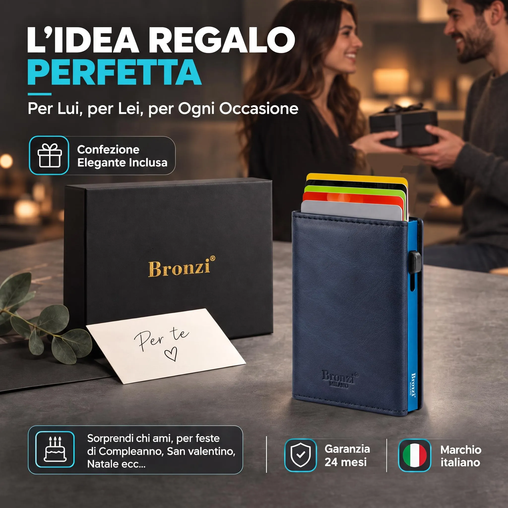 Bronzi Portafoglio Uomo Slim Piccolo Revelation RFID con Portamonete - immagine 7