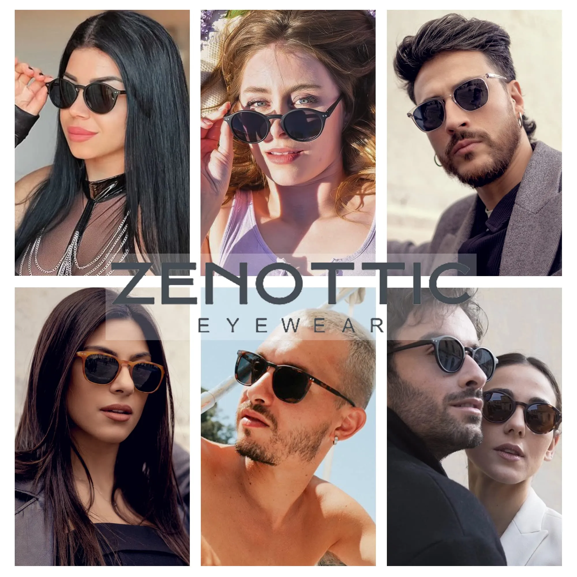 ZENOTTIC 2 Paia Occhiali da Sole Polarizzati UV400 Retro Rotondi e Quadrati Unisex - immagine 2