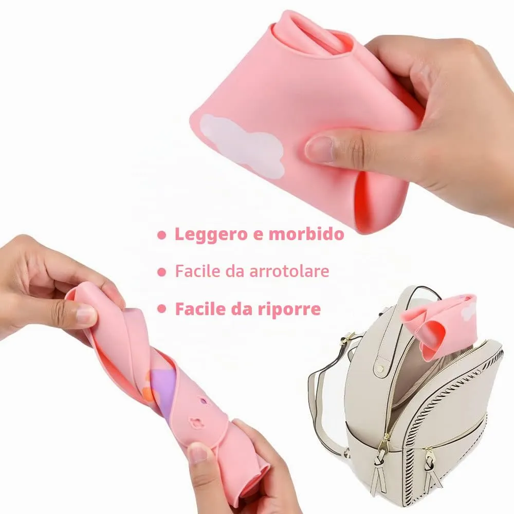 Vicloon Bavaglini 3D in Silicone con Tasca Raccoglipappa, 2 Pezzi, Senza BPA, Elefantino e Barca - immagine 4