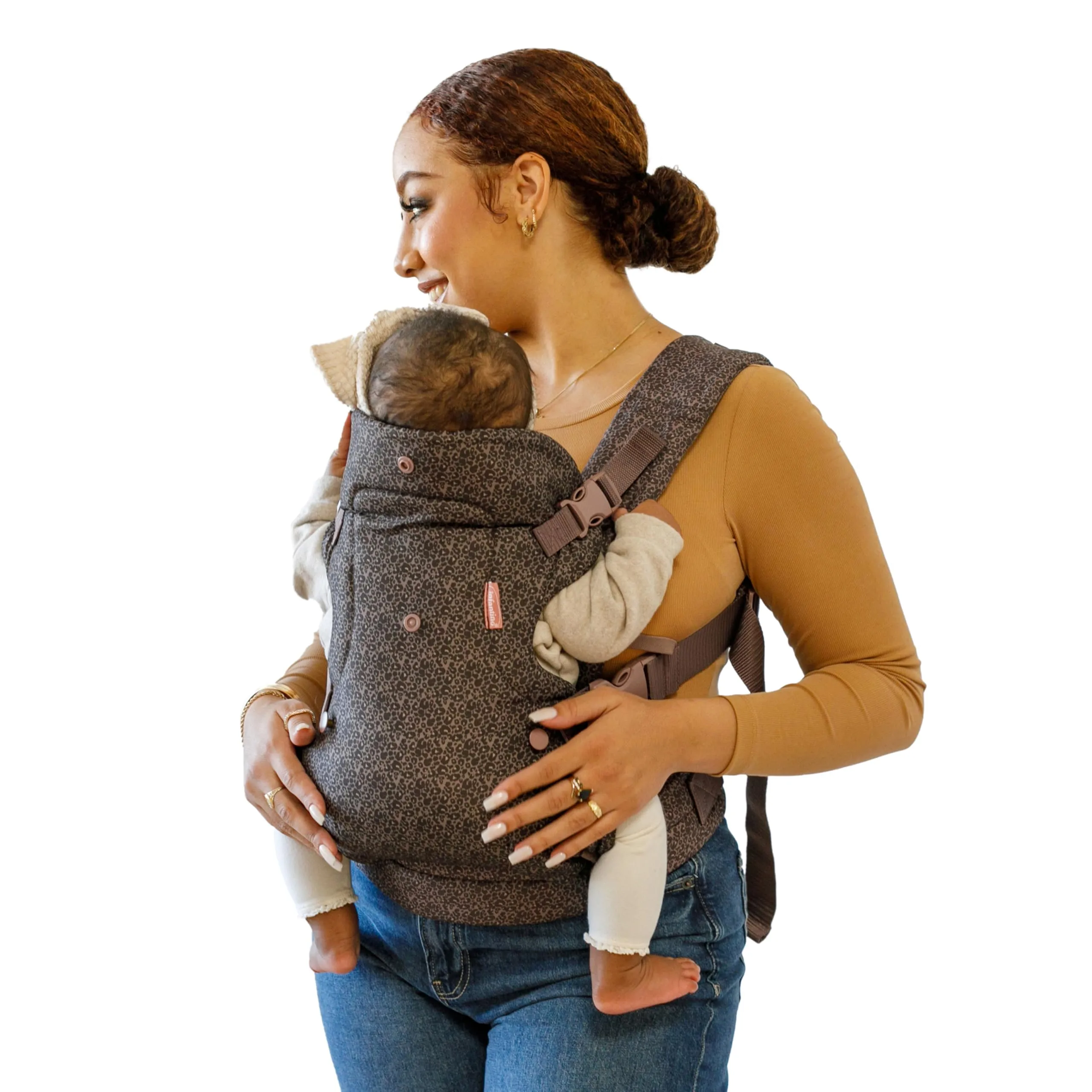 Infantino Flip Advanced 4-in-1 Ergonomic Baby Carrier, 3.6 to 14.5 kg, Leopard - immagine 1