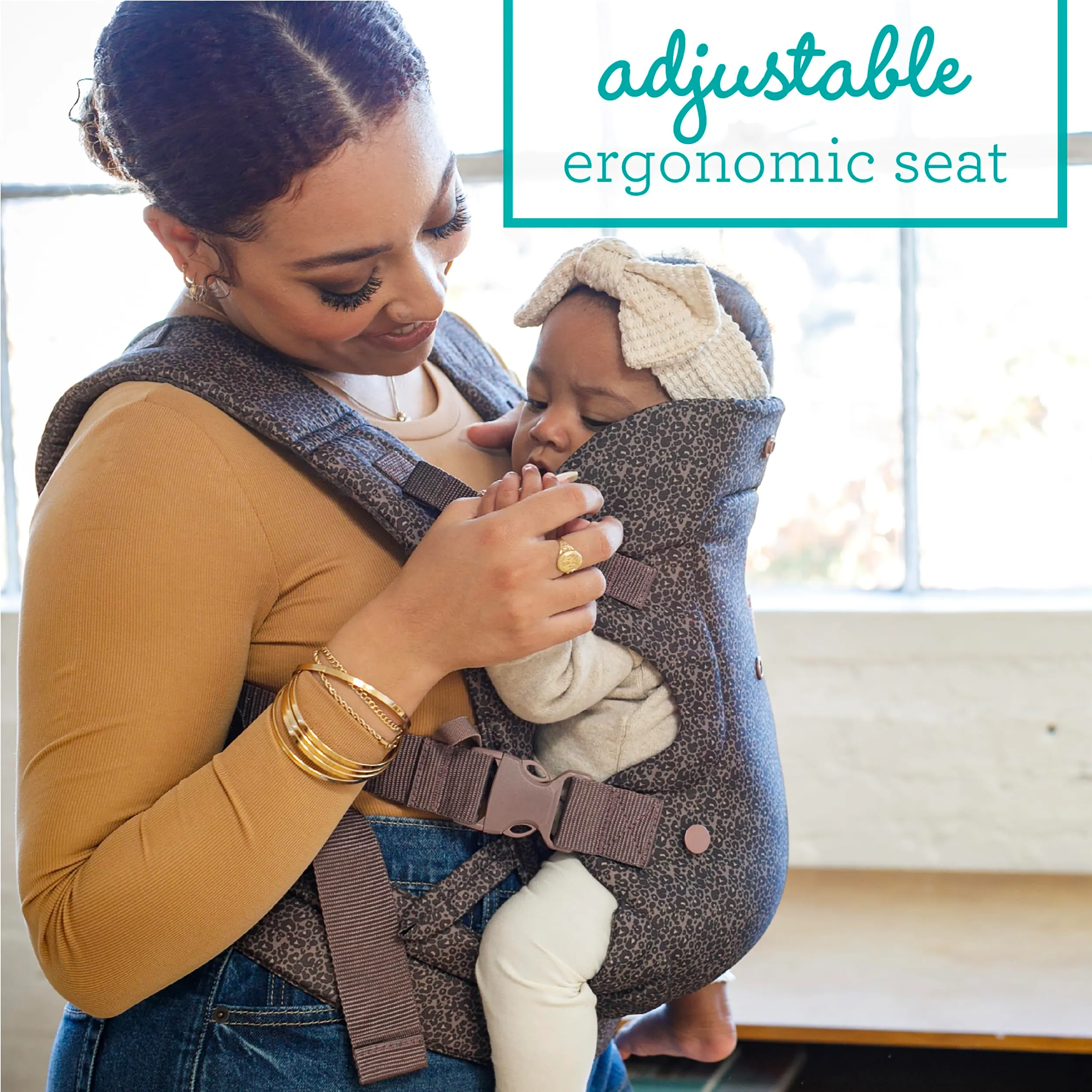 Infantino Flip Advanced 4-in-1 Ergonomic Baby Carrier, 3.6 to 14.5 kg, Leopard - immagine 4
