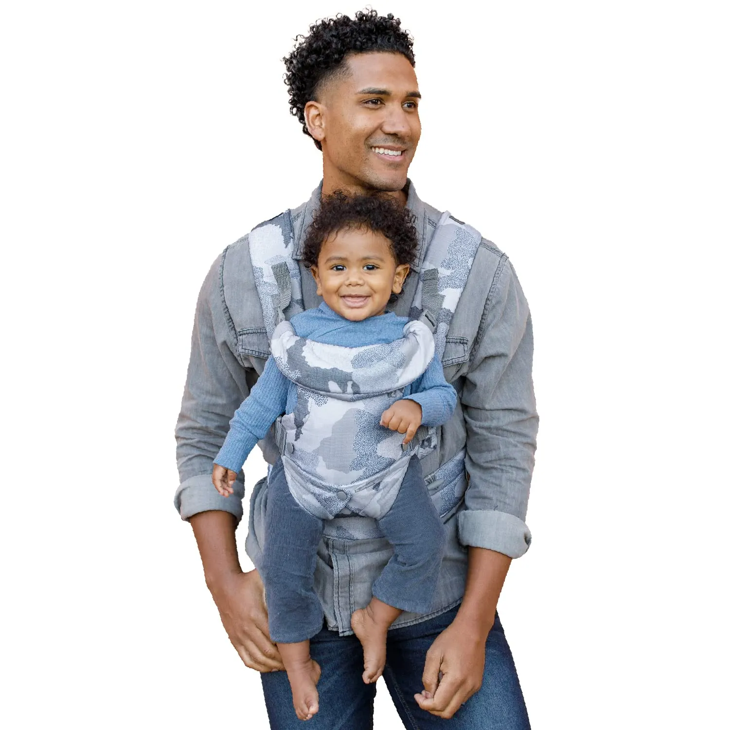 Infantino Flip Advanced Marsupio 4-in-1 Ergonomico, 3.6-14.5 kg, Mimetico Blu - immagine 1