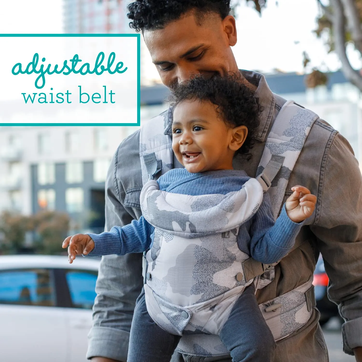 Infantino Flip Advanced Marsupio 4-in-1 Ergonomico, 3.6-14.5 kg, Mimetico Blu - immagine 5