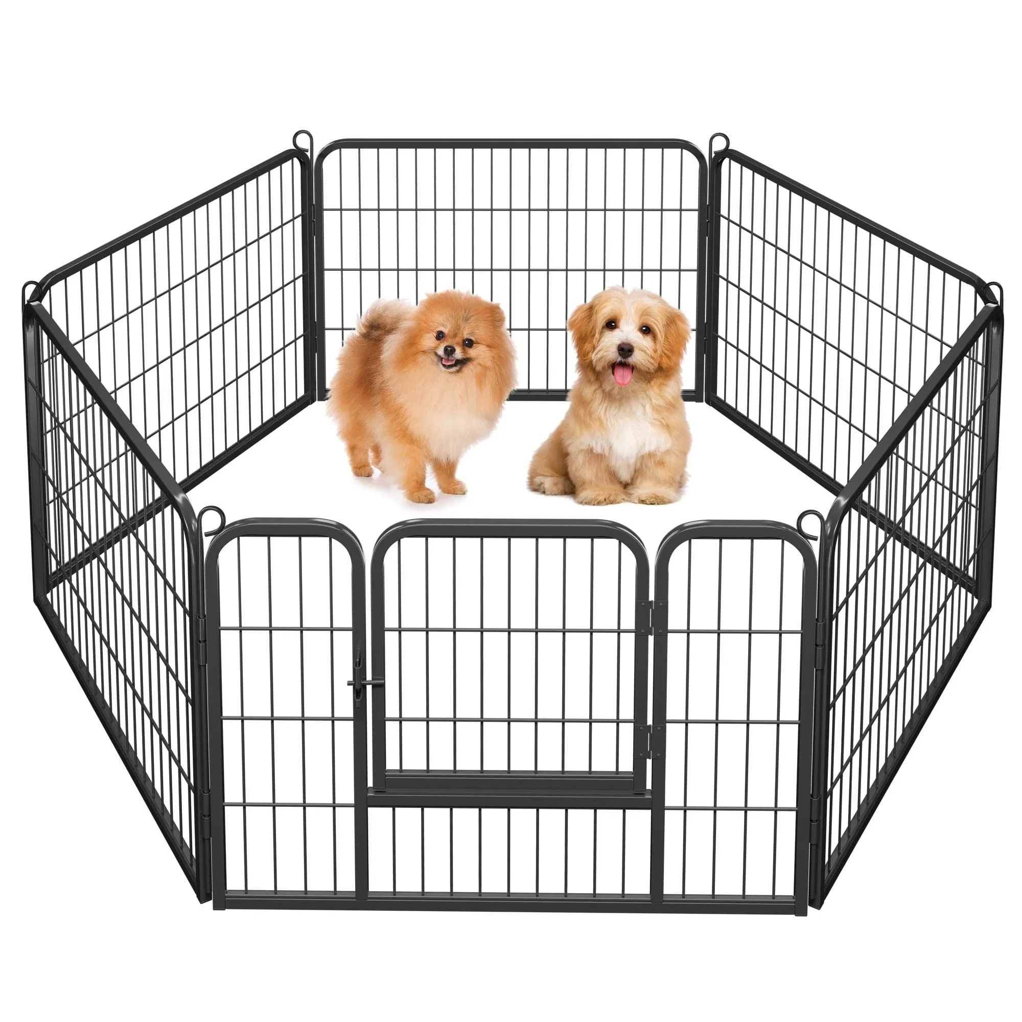 Yaheetech Recinto per Cani Interno Esterno, 6 Pezzi, 80 x 60 cm, Nero - immagine 1