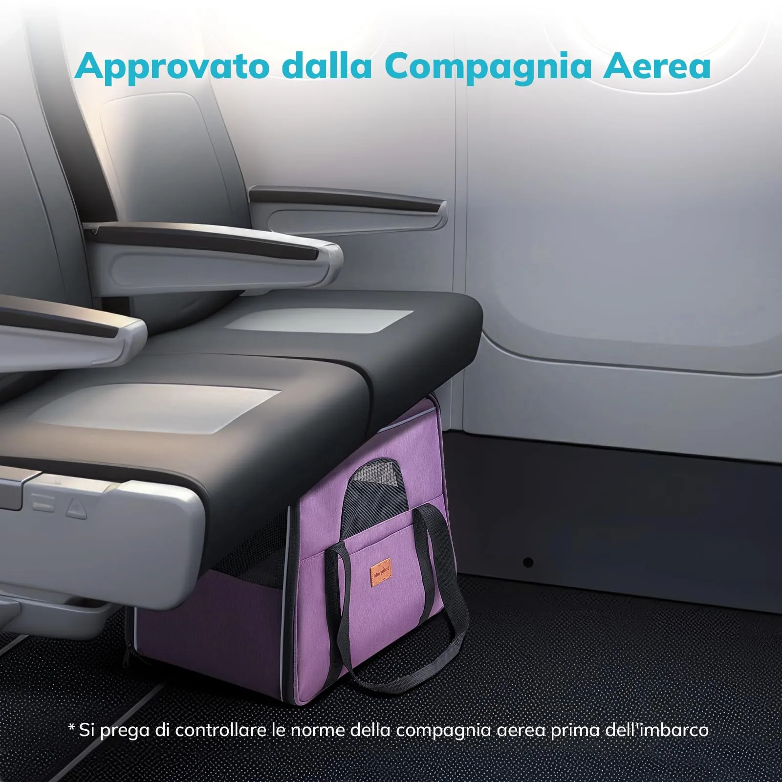 Morpilot Trasportino per gatti e cani fino a 7 kg, pieghevole, 44x31x34cm, Viola chiaro - immagine 5