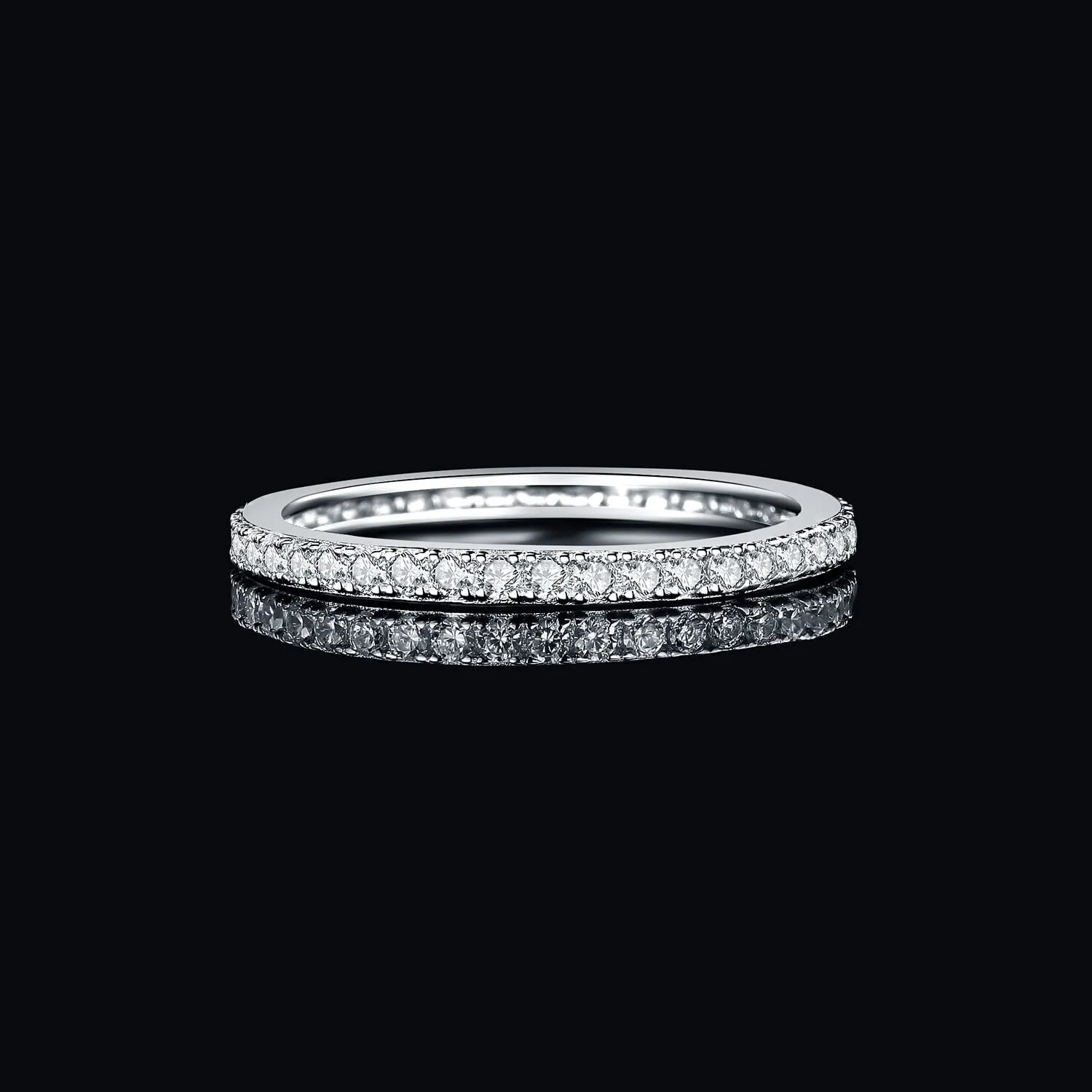 JewelryPalace Anello Eternity Donna Argento 925 con Zirconia Cubica Taglio Rotondo, Taglia 10.5 - immagine 3