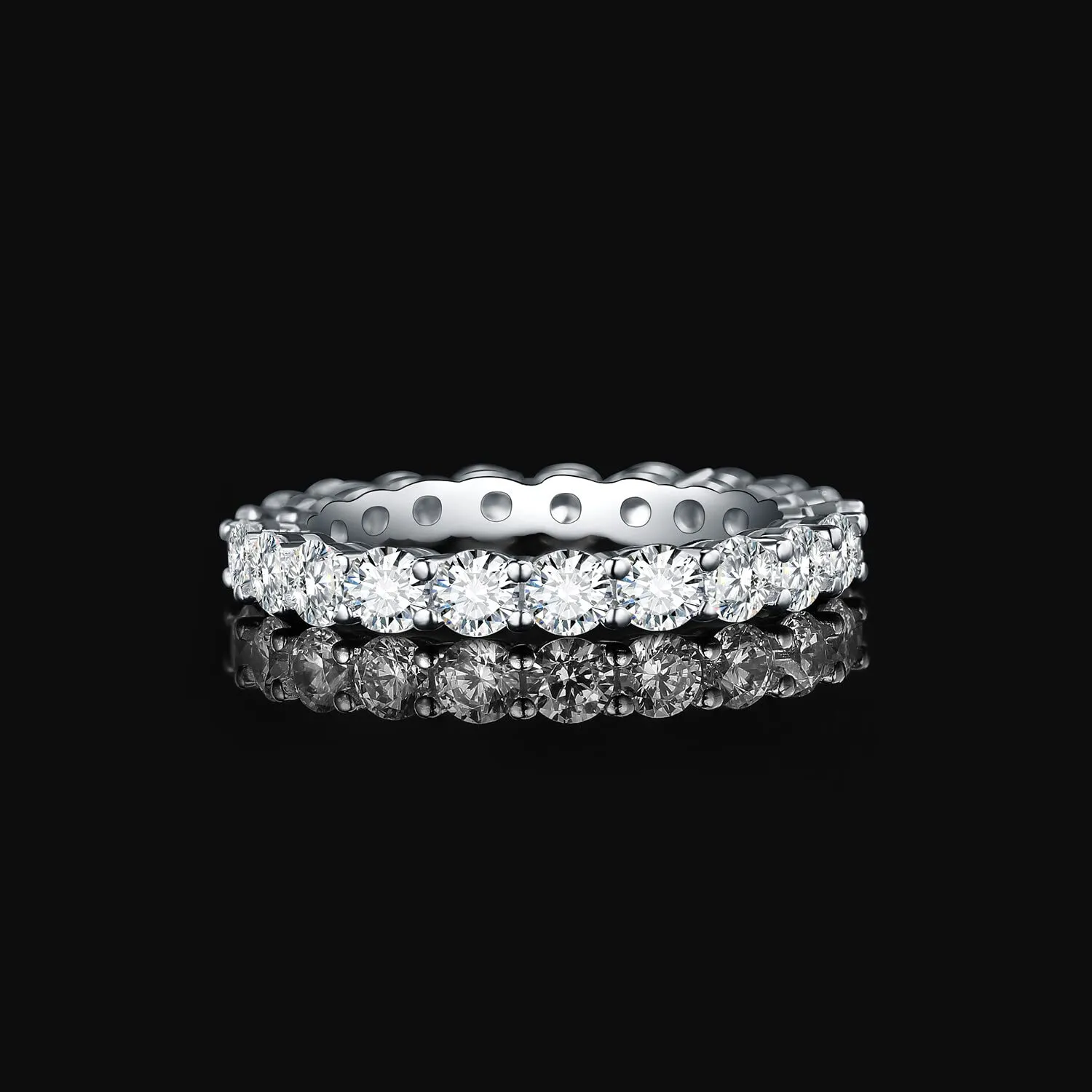 JewelryPalace Anello Eterno Donna in Argento 925 con Zirconia Cubica, Anelli Impilabili a Taglio Rotondo, Taglia 19.5 - immagine 3