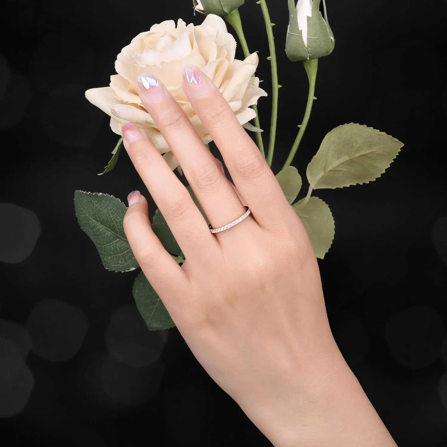 JewelryPalace Anello Eternity in Argento 925 con Zirconia Cubica, Taglio Rotondo, Taglia 11.5 - immagine 5