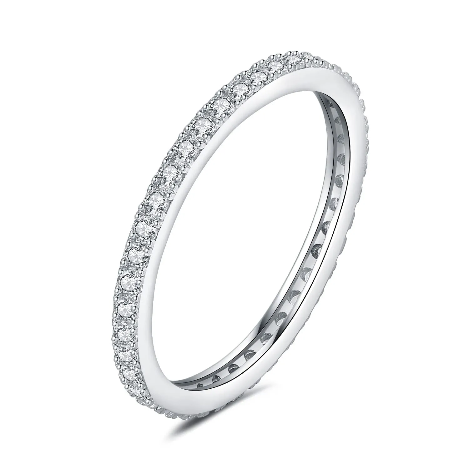 JewelryPalace Anello Eternity Donna in Argento 925 con Zirconia Cubica, Taglio Rotondo, Taglia 9.5 - immagine 1