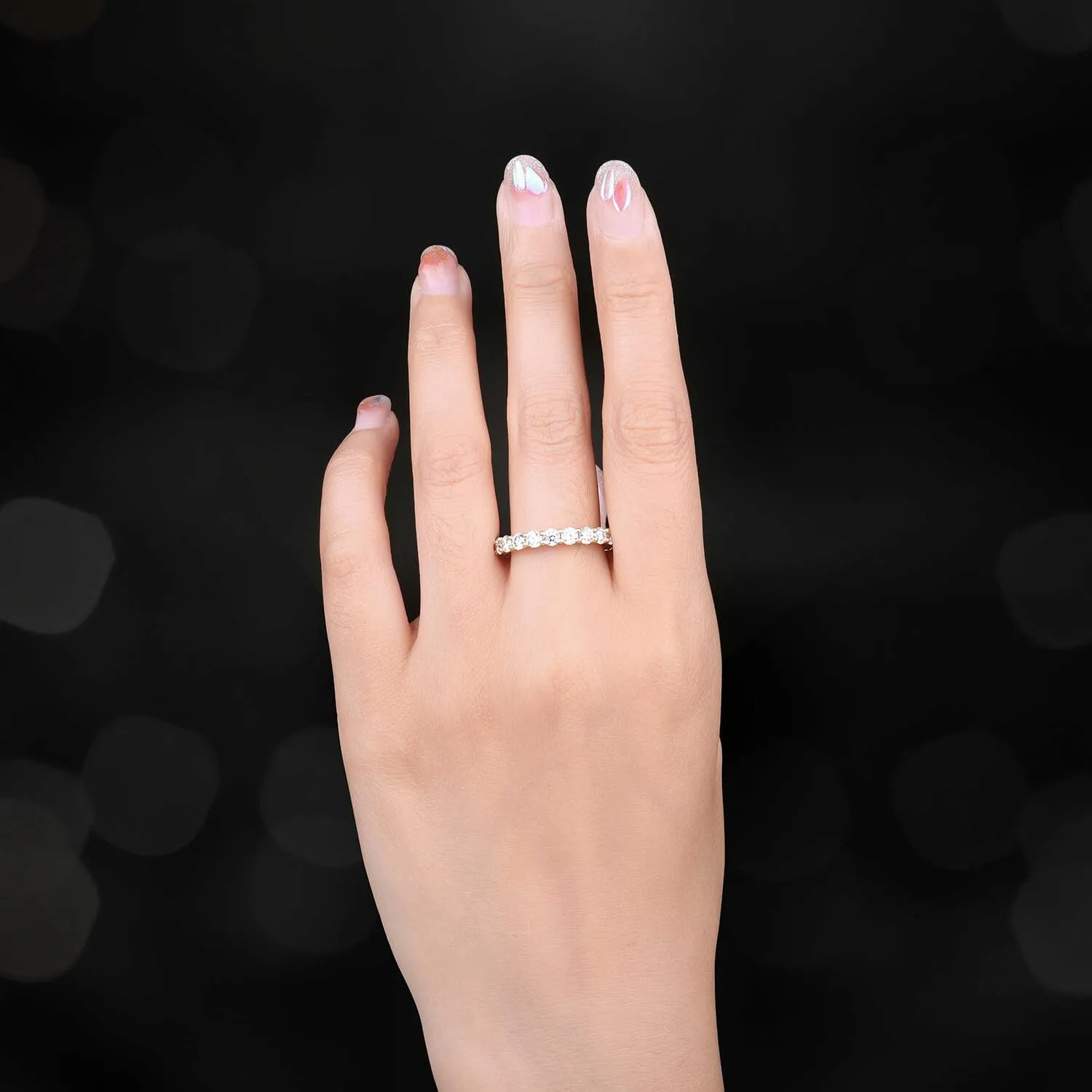JewelryPalace Anello Eterno in Argento 925 con Zirconia Cubica, Taglio Rotondo, Taglia 17 - immagine 5