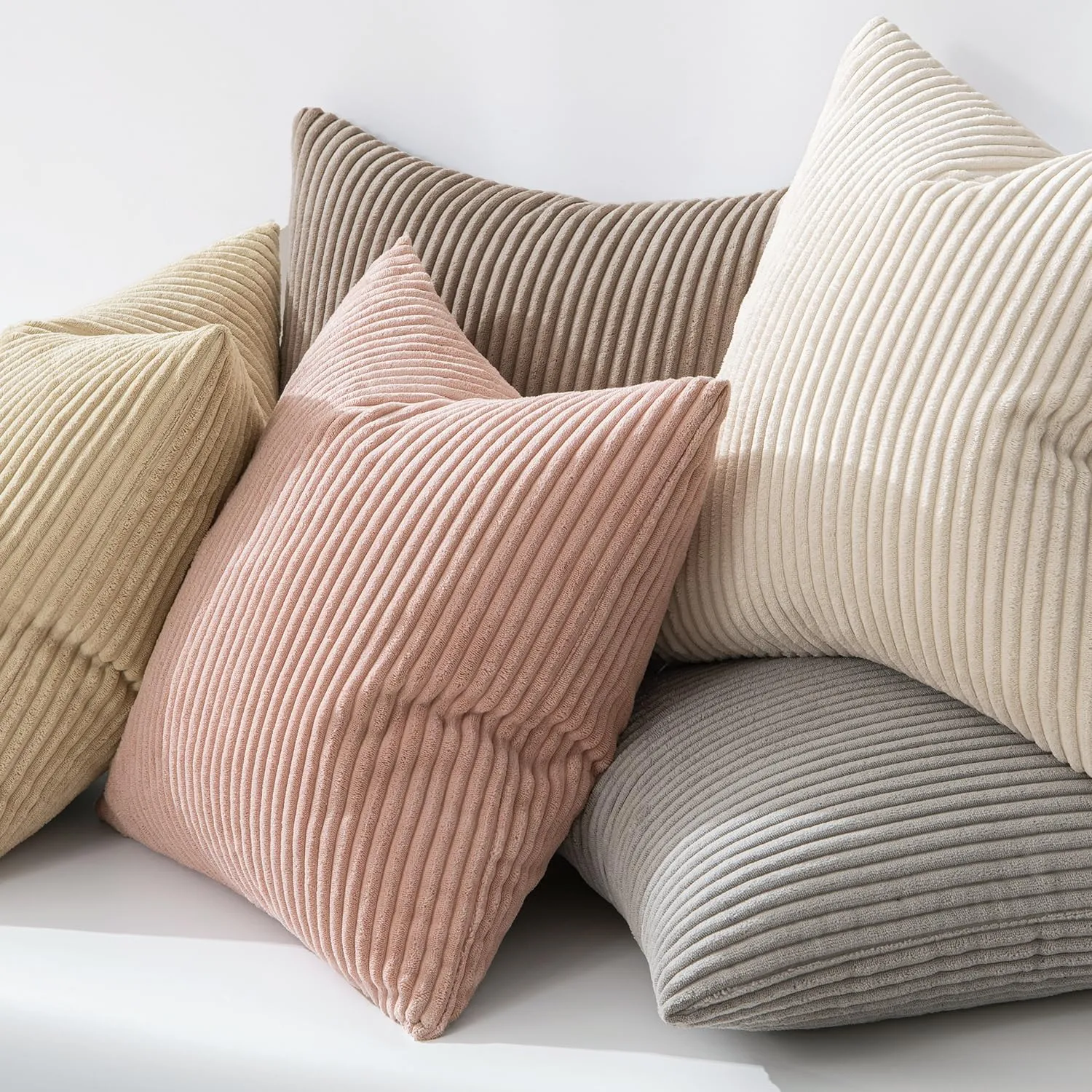 MIULEE Fodere in Velluto a Coste 45 x 45 cm, Confezione da 2, Rosa Scuro - immagine 5