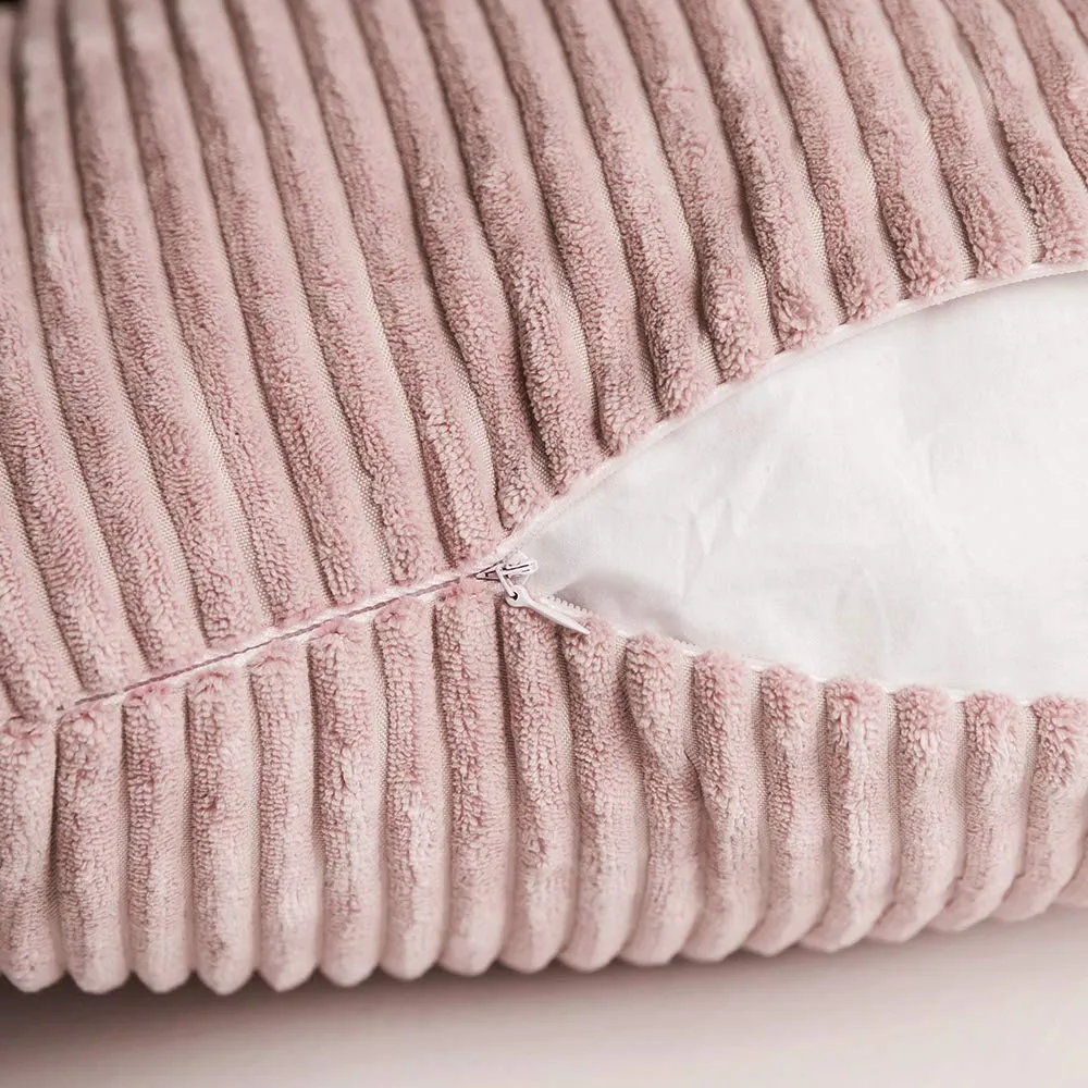 MIULEE Federe in Velluto a Coste, 60 x 60 cm, Rosa Scuro, Confezione da 2 - immagine 3