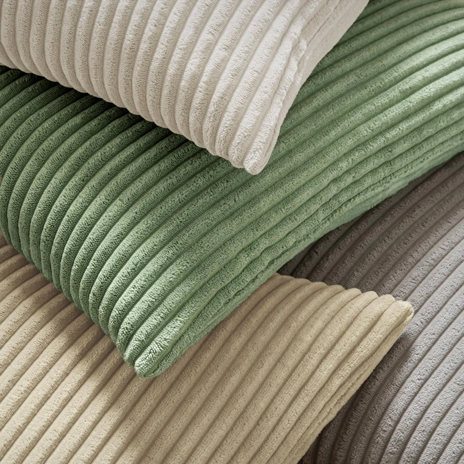 MIULEE Federe per Cuscini in Velluto a Coste, 40x40 cm, 2 Pezzi, Fagiolo Verde - immagine 3