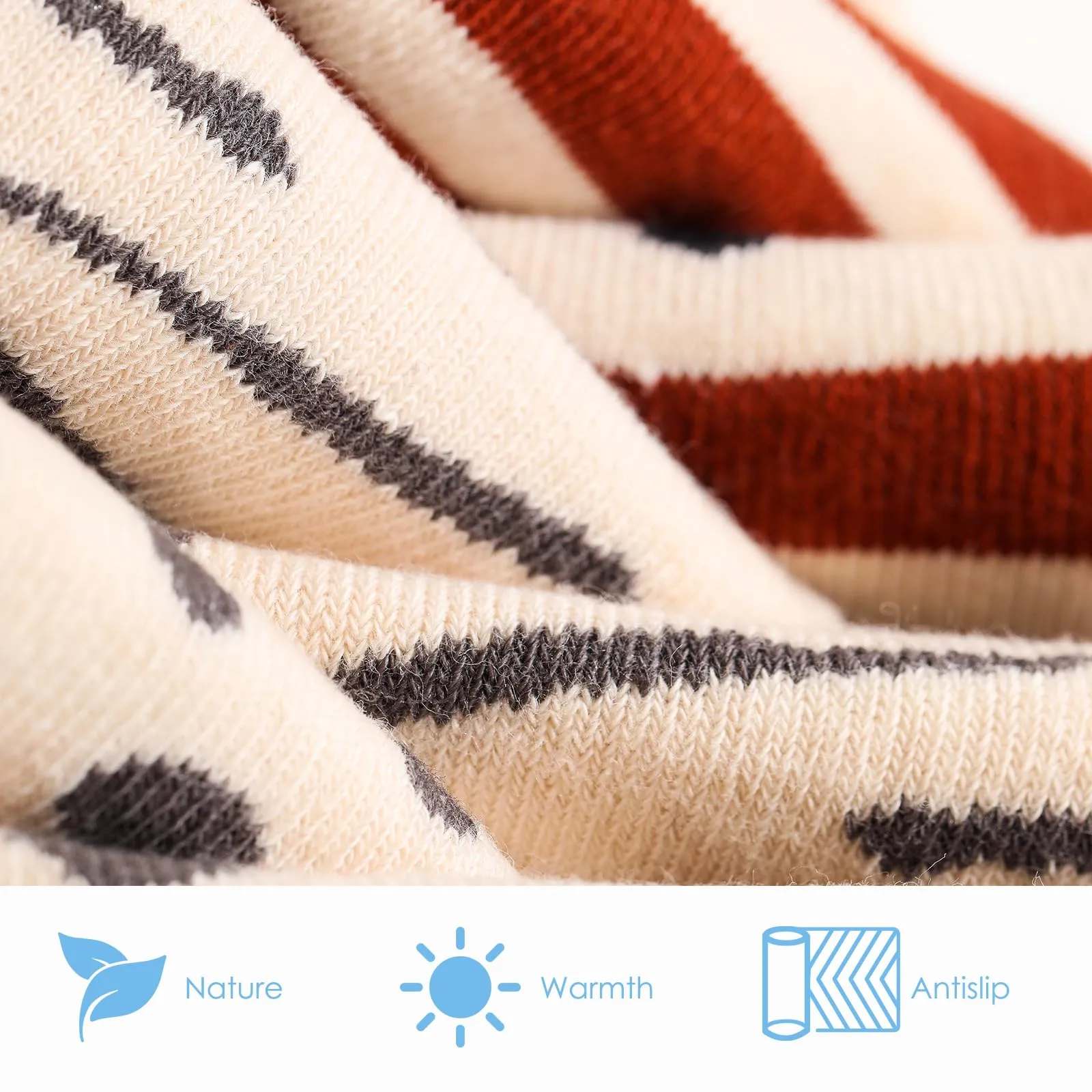 Simpeak Calzini Antiscivolo Bambino in Cotone, 4 Paia, Pattern Animali, 1-3 Anni, M - immagine 3