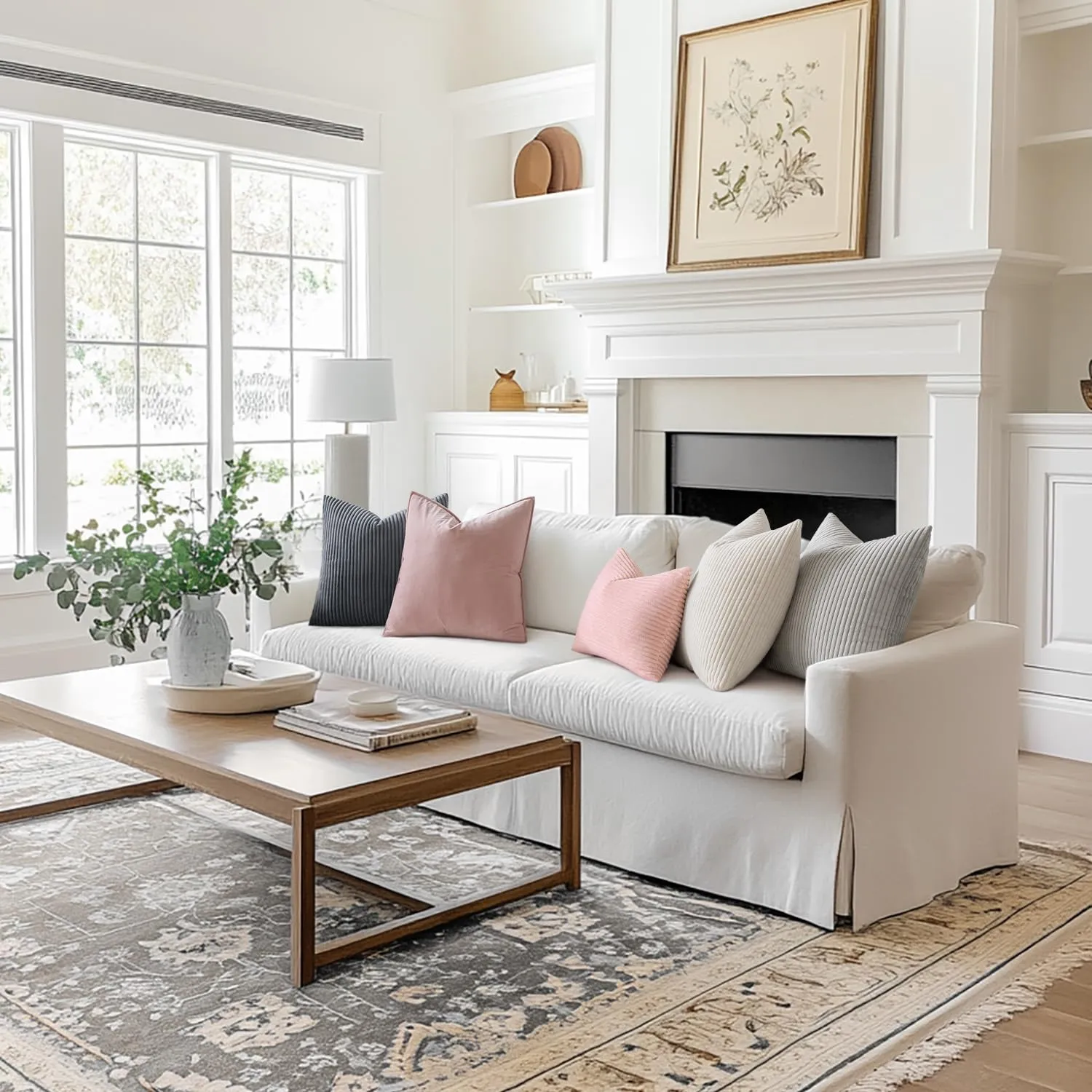 MIULEE Fodere Cuscini in Velluto a Coste, 65x65cm, Bianco Latte, Confezione da 2 - immagine 5