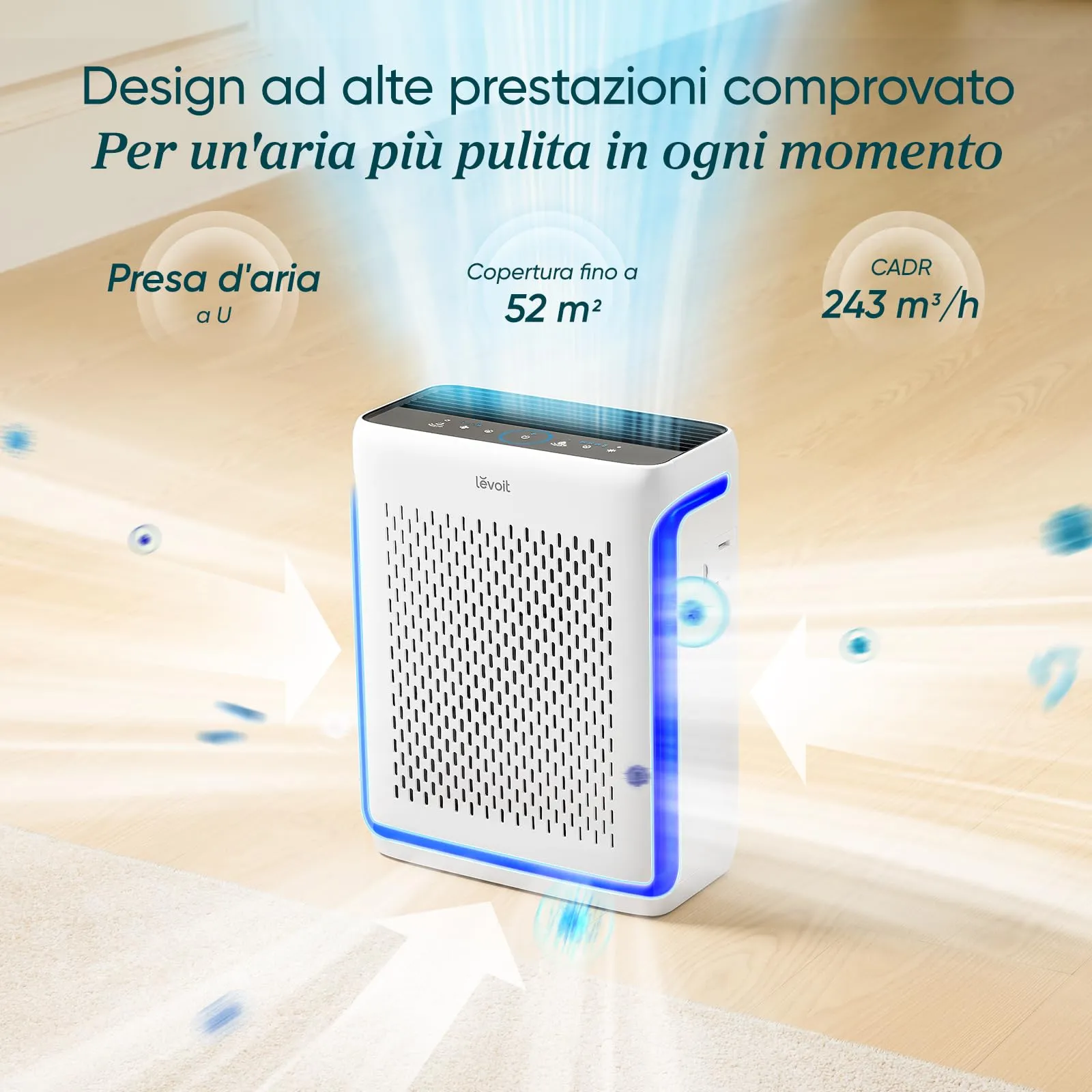 Levoit Vital 100S Purificatore d'Aria, CADR 243 m³/h, Modalità Animali e App VeSync - immagine 2