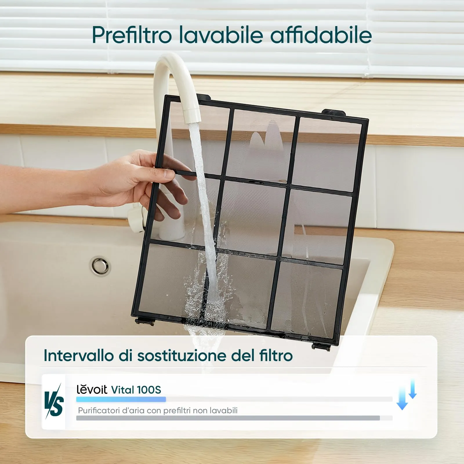 Levoit Vital 100S Purificatore d'Aria, CADR 243 m³/h, Modalità Animali e App VeSync - immagine 3
