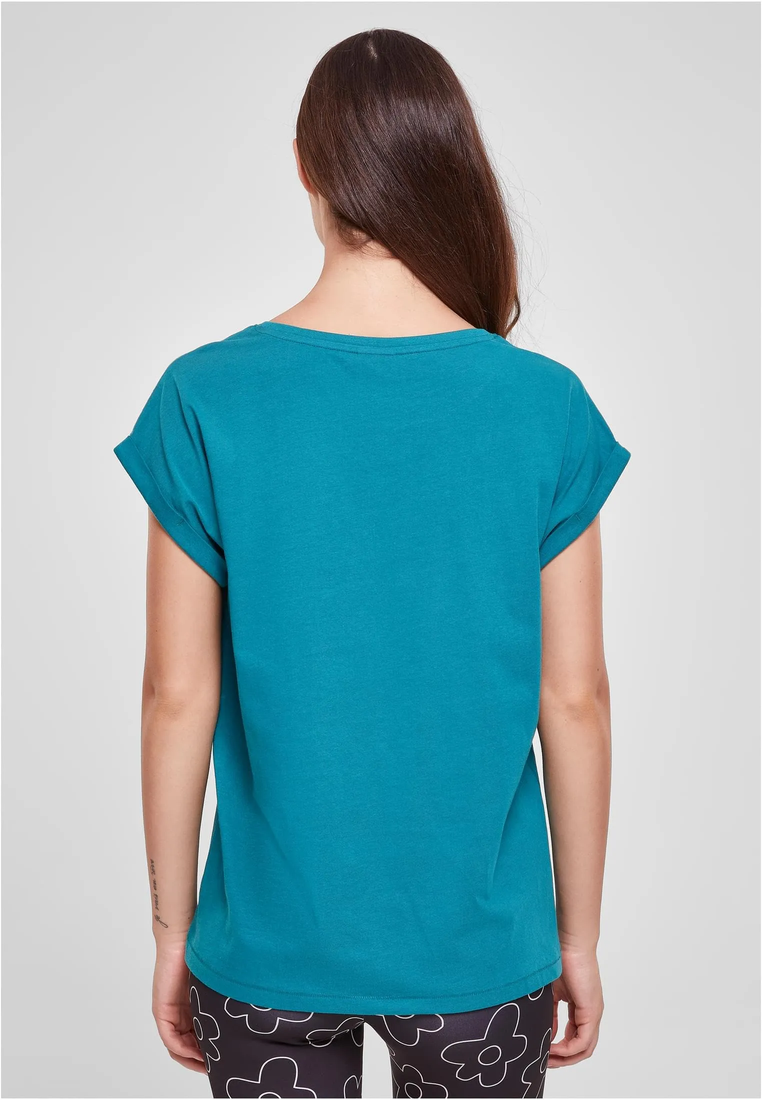 Urban Classics Ladies Extended Shoulder Tee - Watergreen - 100% Cotton - Regular Fit - immagine 8