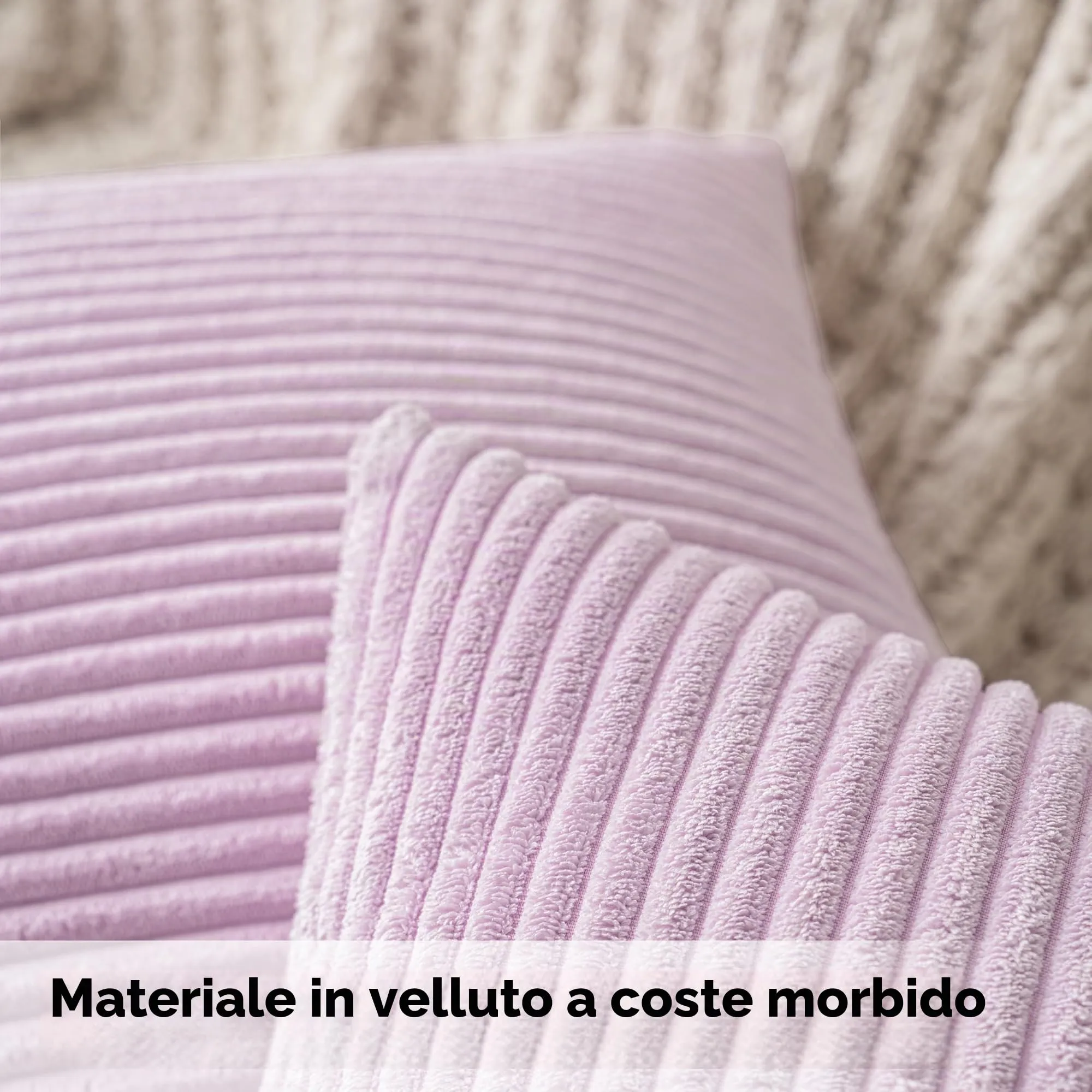 MIULEE Fodere in Velluto a Coste, 40 x 40 cm, Confezione da 2, Viola Chiaro - immagine 2