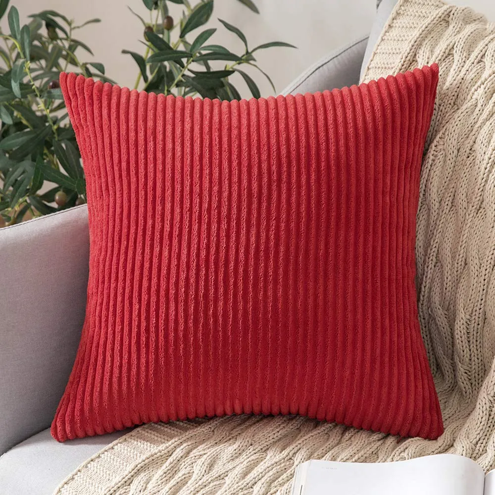 MIULEE Fodere Cuscini in Velluto a Coste, 40x40cm, Rosso, Confezione da 2 - immagine 8