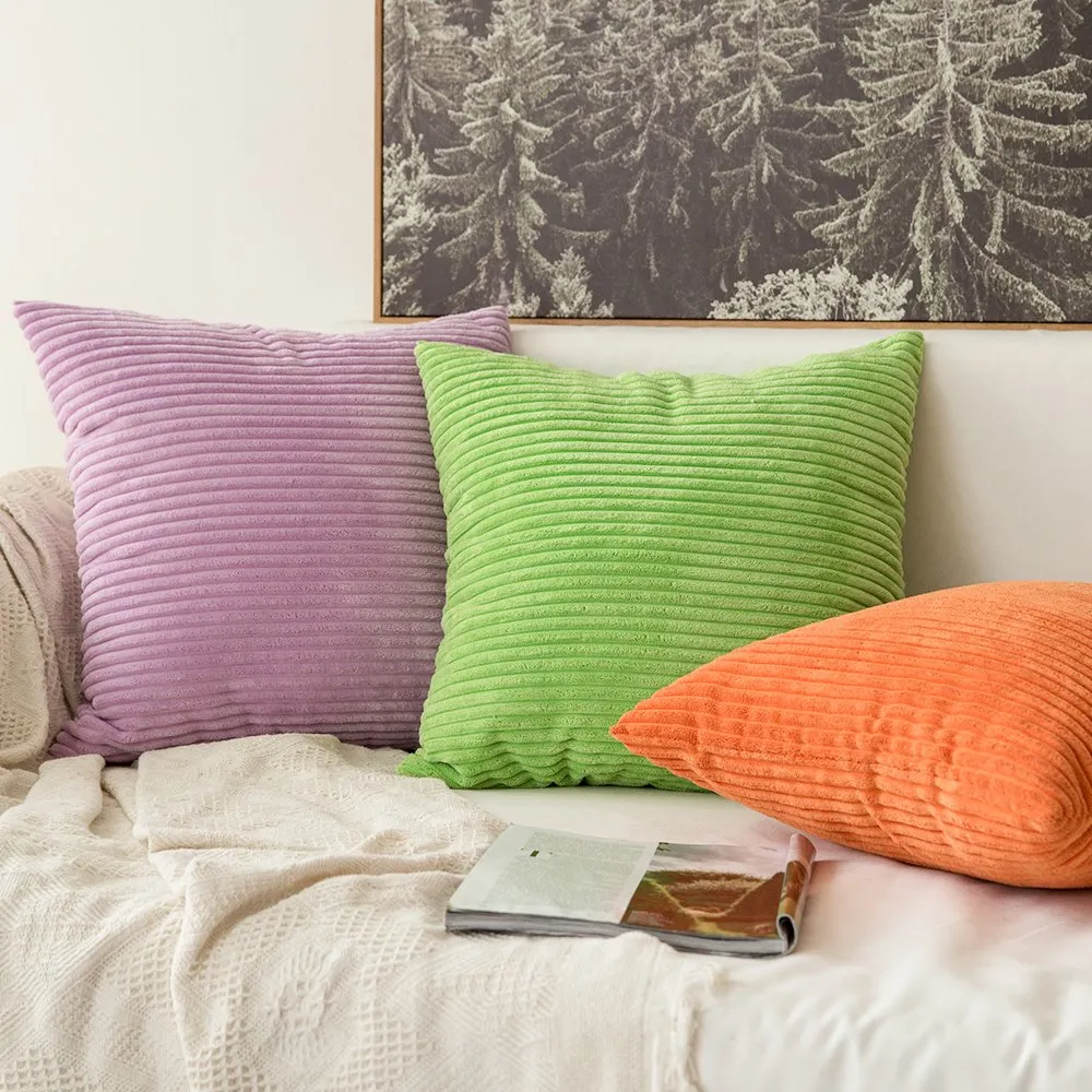 MIULEE Fodere in Velluto a Coste, 30 x 50 cm, Arancione, Confezione da 2 - immagine 5