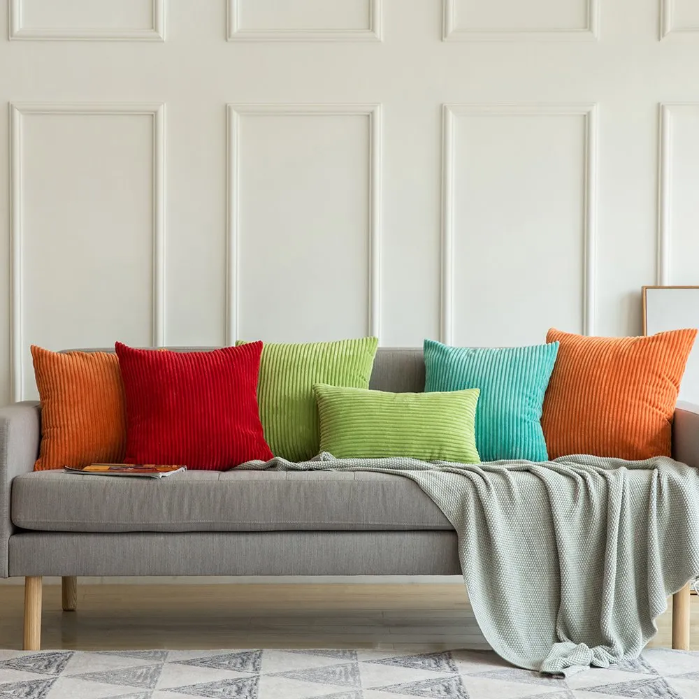 MIULEE Fodere in Velluto a Coste, 30 x 50 cm, Arancione, Confezione da 2 - immagine 6