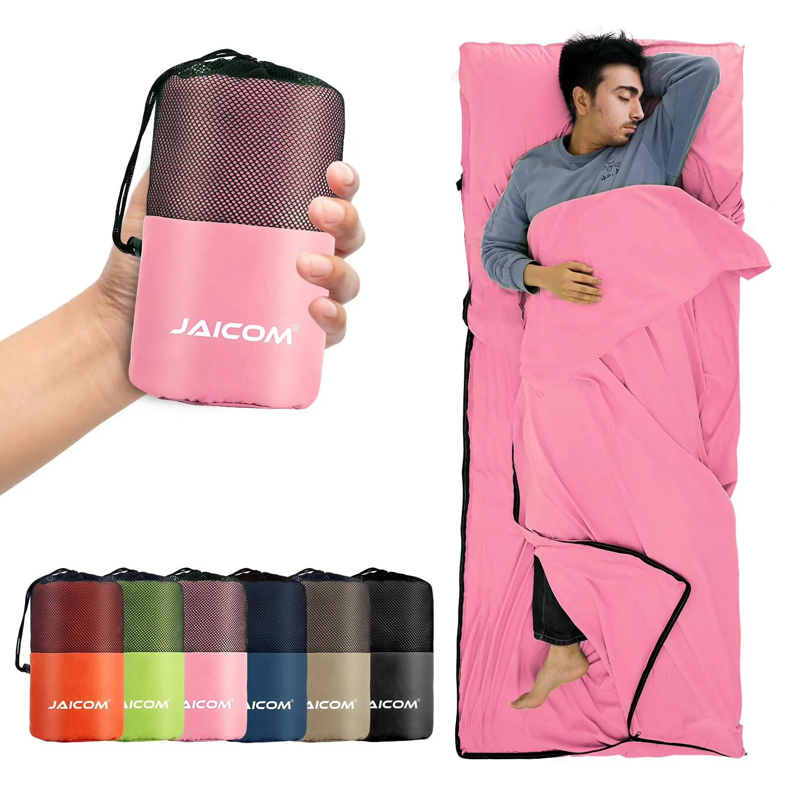 JAICOM Sacco Lenzuolo da Viaggio Ultraleggero, 220 x 90 cm - immagine 1