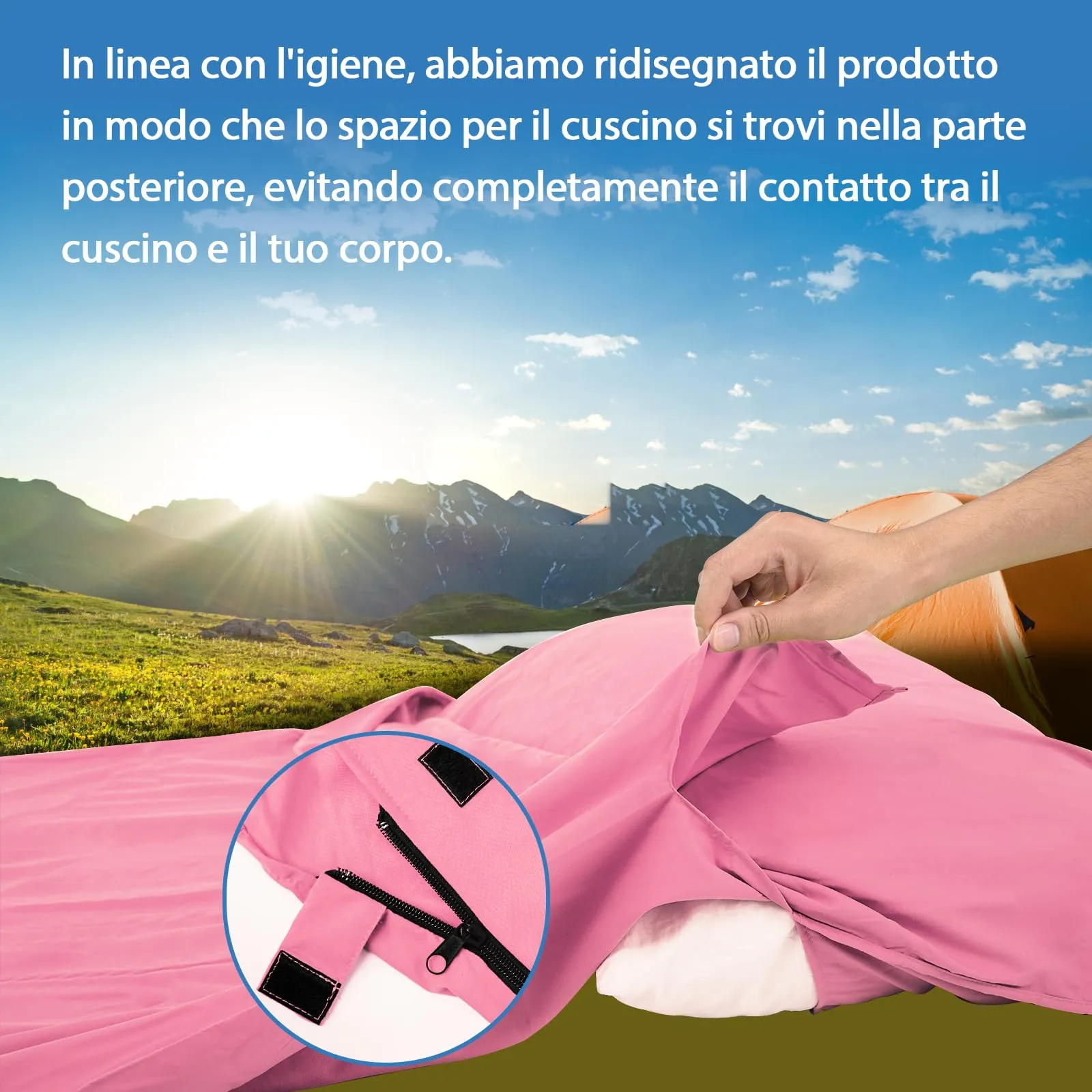JAICOM Sacco Lenzuolo da Viaggio Ultraleggero, 220 x 90 cm - immagine 4