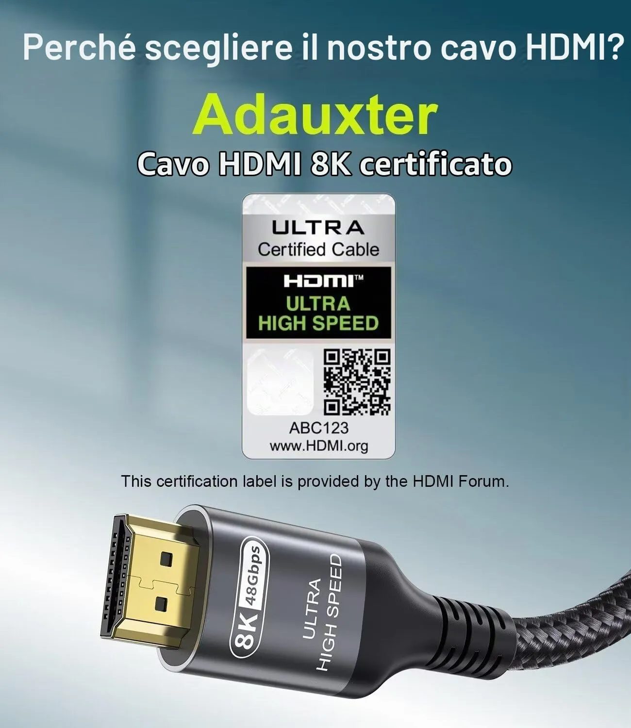 Adauxter Cavo HDMI 2.1 6m 10K 8K 4K Ultra Alta Velocità - immagine 2