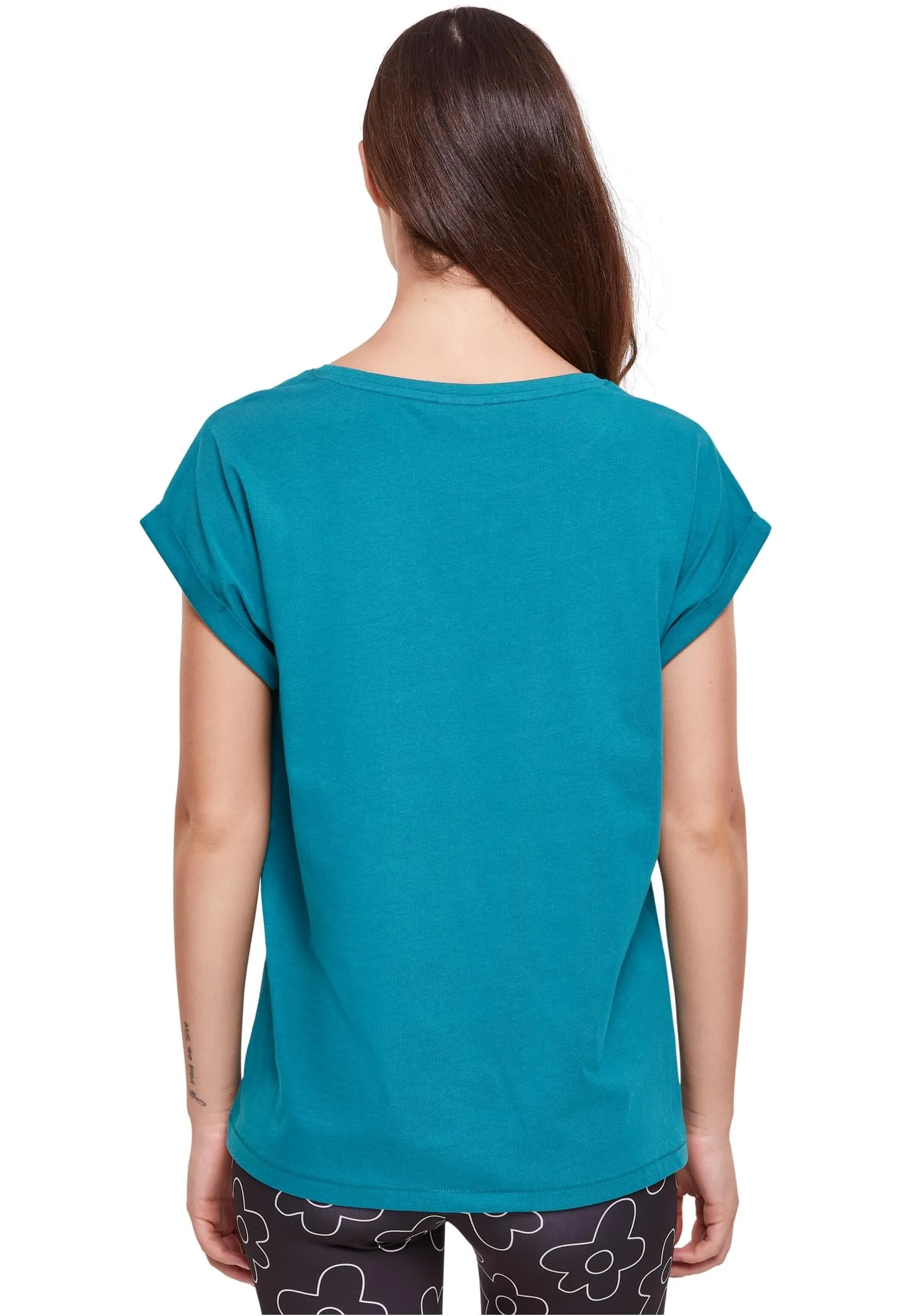 Urban Classics Ladies Extended Shoulder Tee - Watergreen - Regular Fit - Cotton - immagine 4