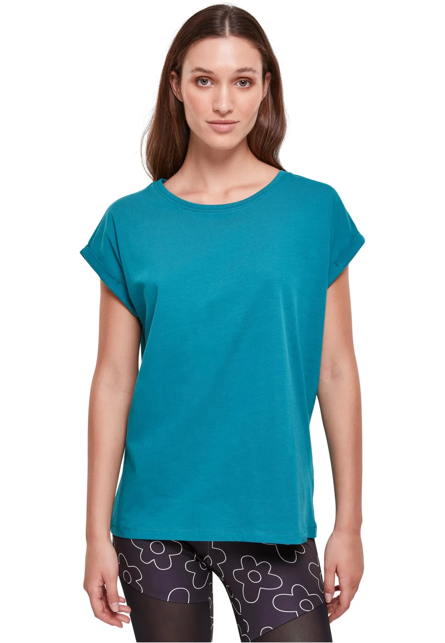 Urban Classics Ladies Extended Shoulder Tee - Watergreen, L - immagine 2