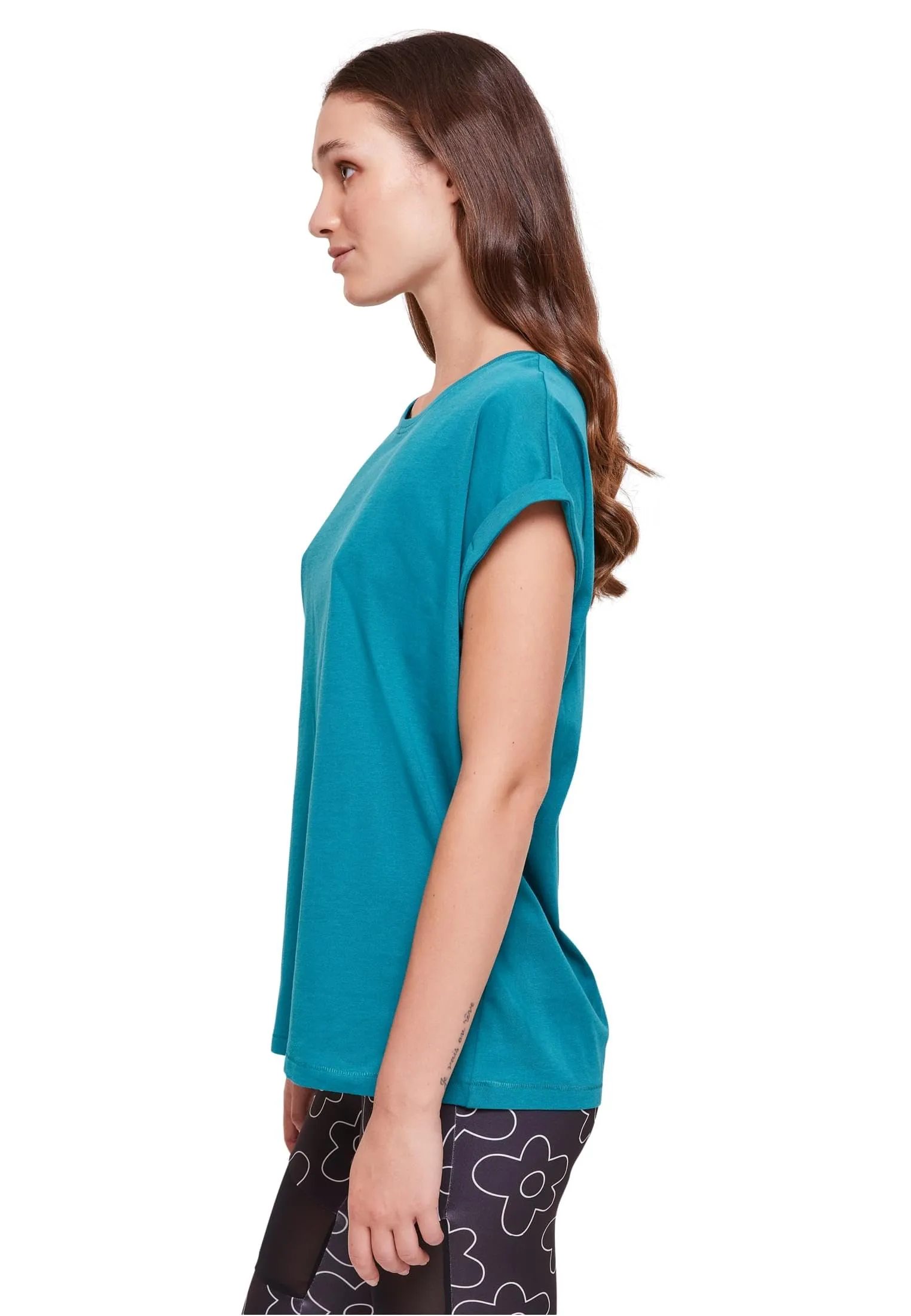Urban Classics Ladies Extended Shoulder Tee - Watergreen, L - immagine 3