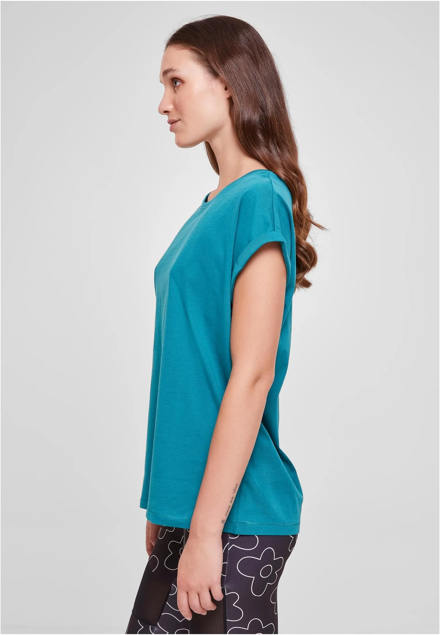 Urban Classics Ladies Extended Shoulder Tee - Watergreen, L - immagine 9