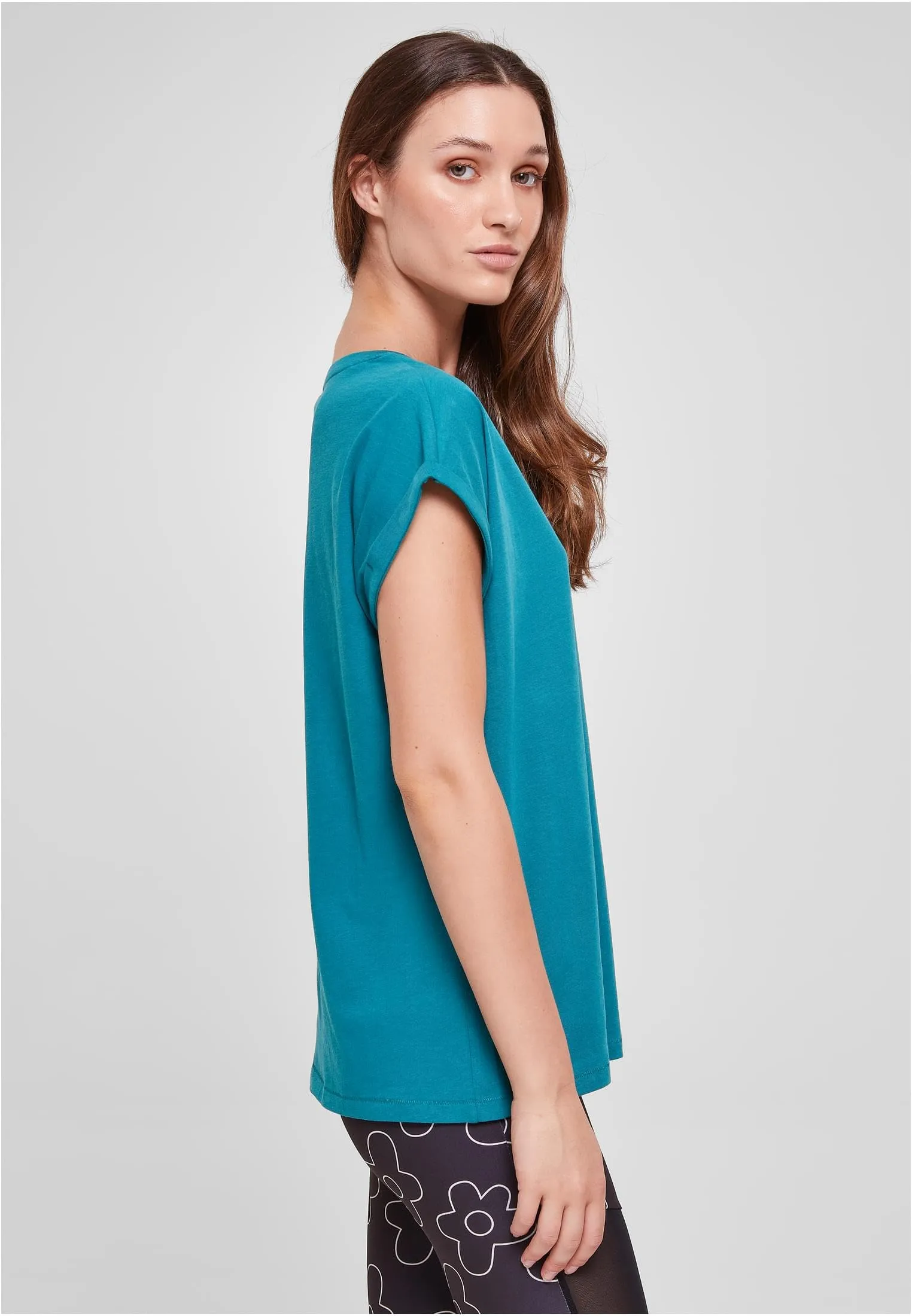 Urban Classics Ladies Extended Shoulder Tee - Watergreen, L - immagine 10