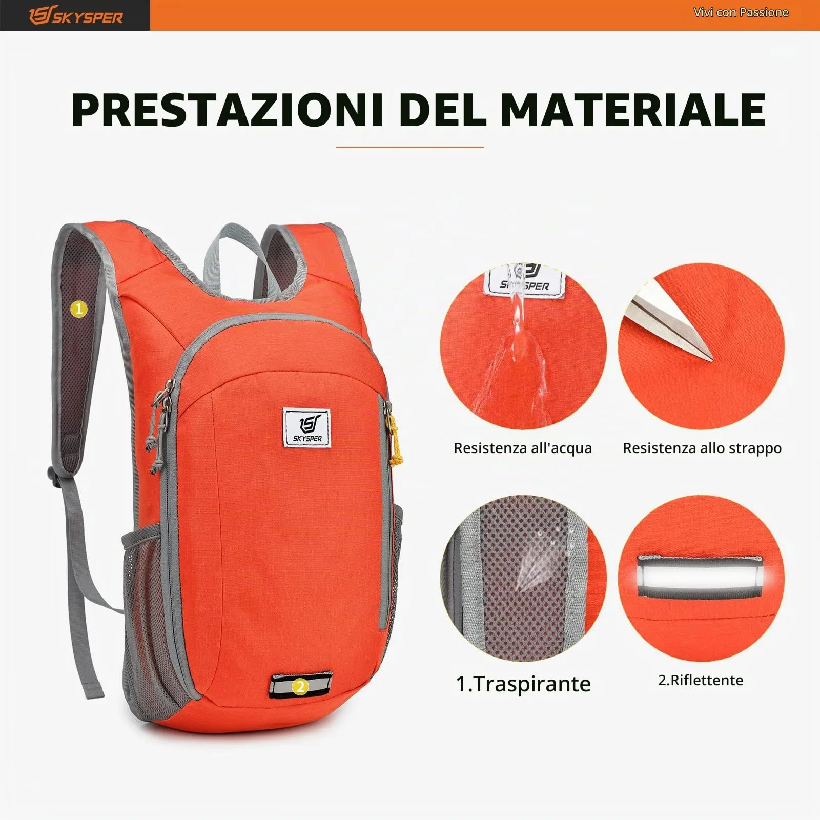 SKYSPER Zaino Leggero Pieghevole 10L - immagine 4