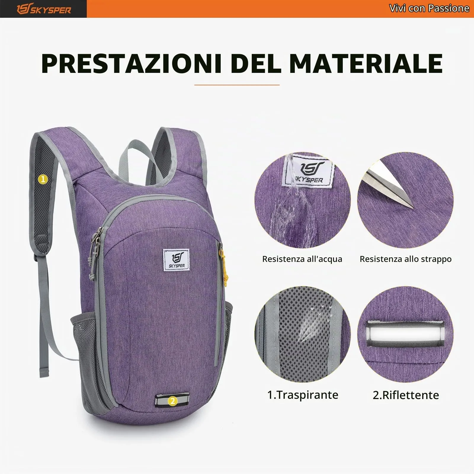 SKYSPER Zaino Leggero Pieghevole 10L - immagine 4