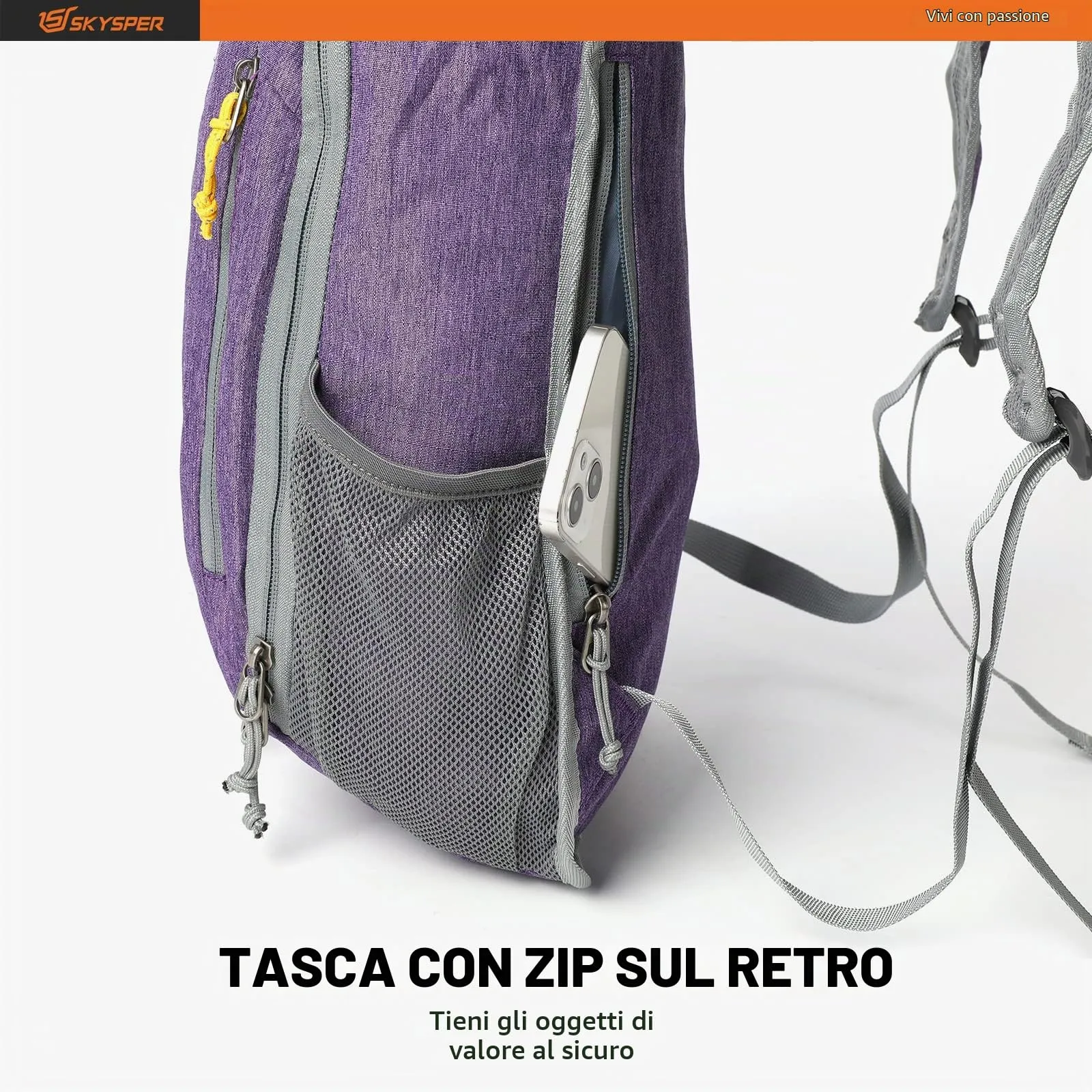 SKYSPER Zaino Leggero Pieghevole 10L - immagine 7