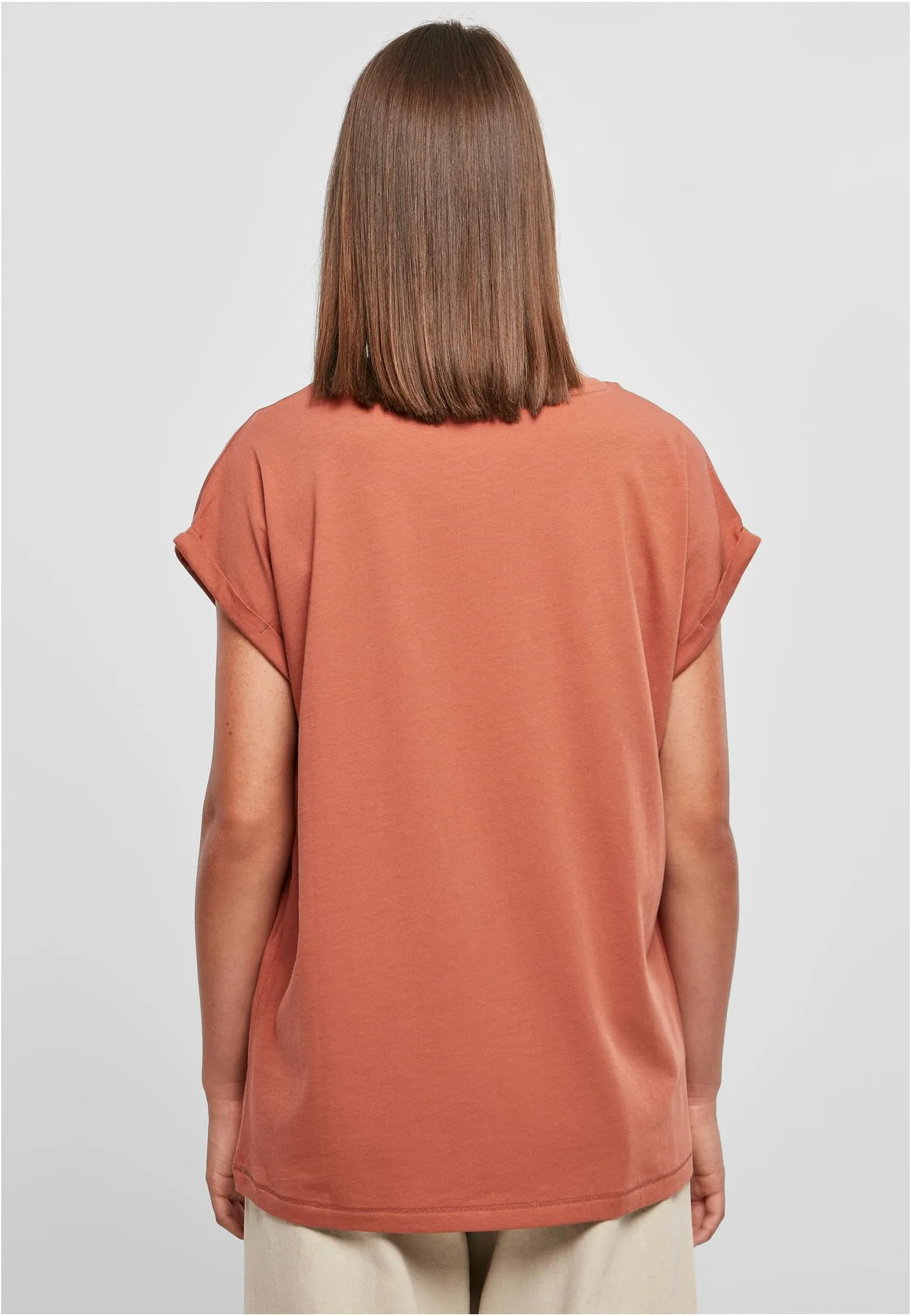 Urban Classics Ladies Extended Shoulder Tee, Terracotta, S - immagine 8