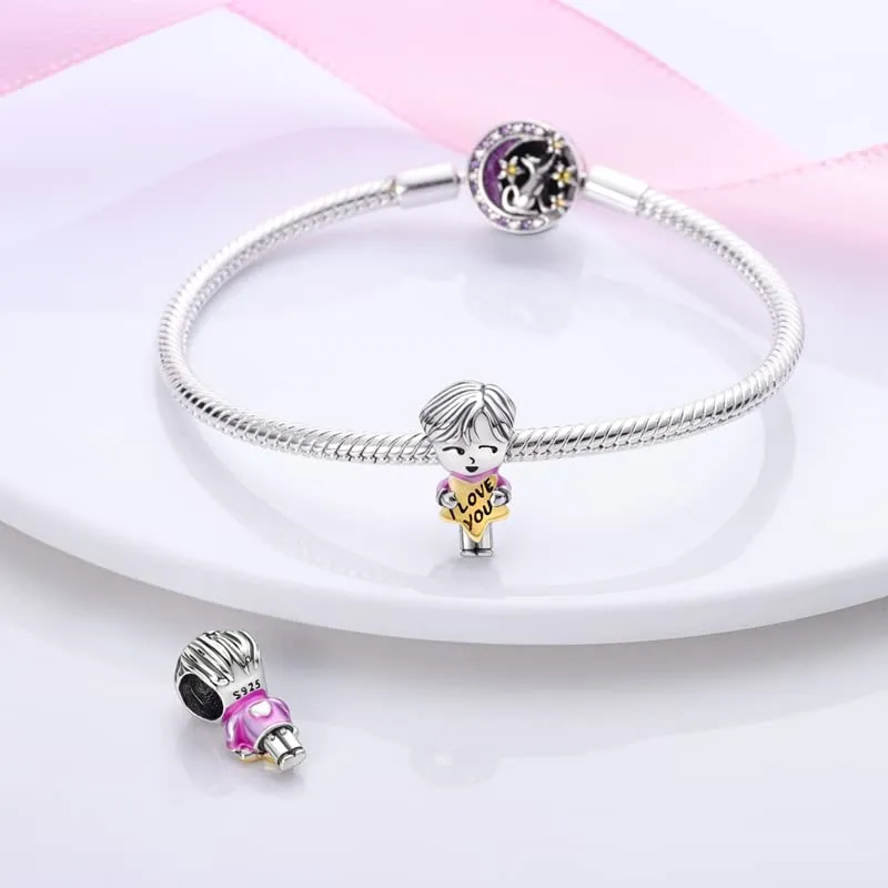 TINSLO Bead Charm in Argento Sterling 925 con Cubic Zirconia, Compatibile con Braccialetti e Collane Pandora e Europei - immagine 3