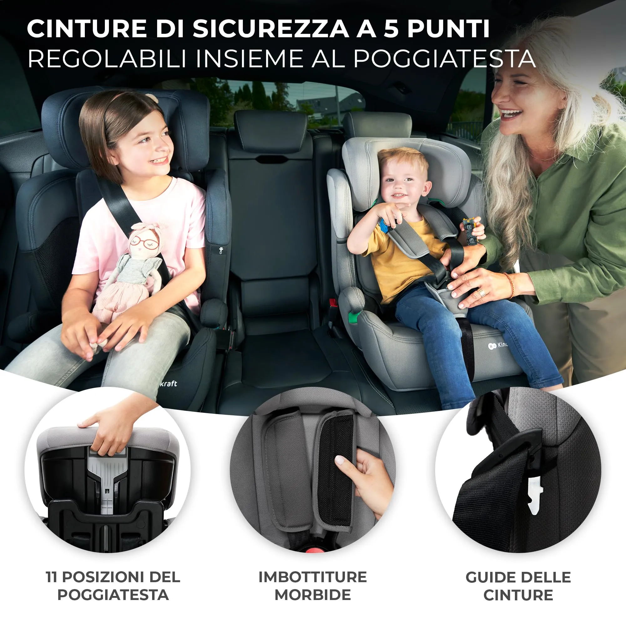 Kinderkraft Comfort Up i-Size Seggiolino Auto 76-150 cm (9-36 kg) Gruppo 1/2/3, Rosa - immagine 6