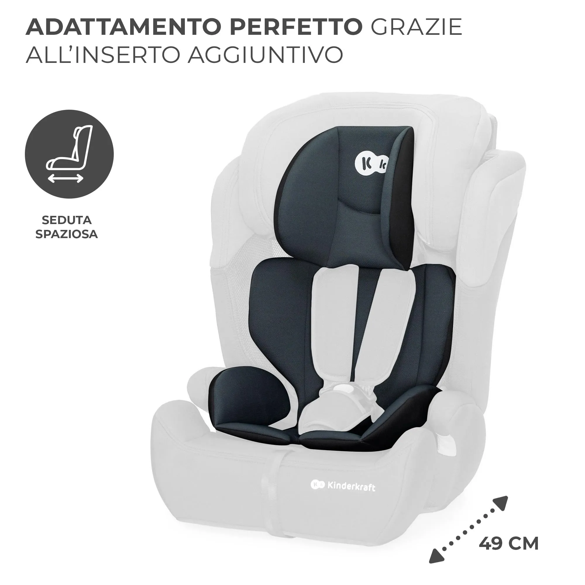 Kinderkraft Comfort Up I-Size Seggiolino Auto 76-150 cm, Gruppo 1/2/3, Nero - immagine 7