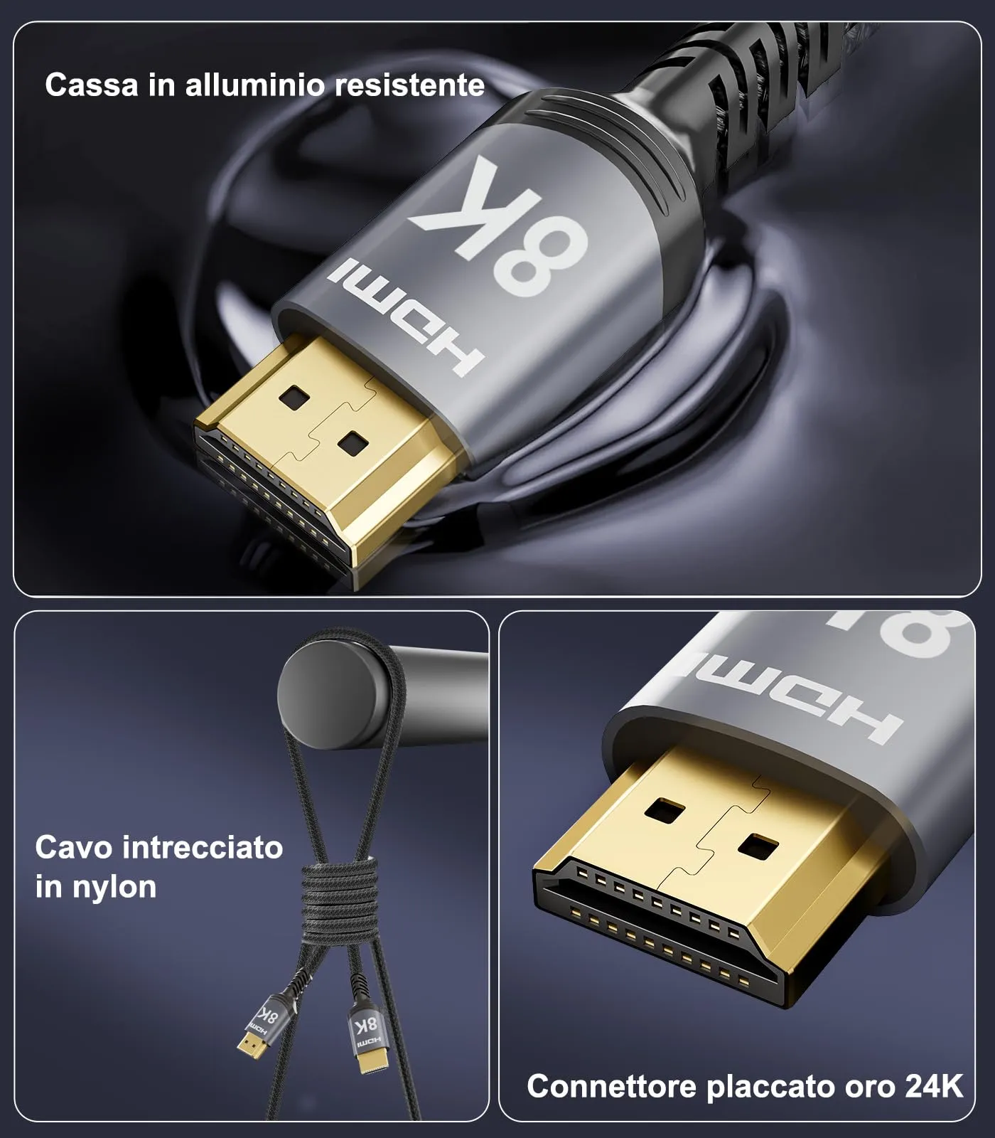 Sniokco HDMI 2.1 Cable 8K 4K 48Gbps 10 Metri - immagine 7