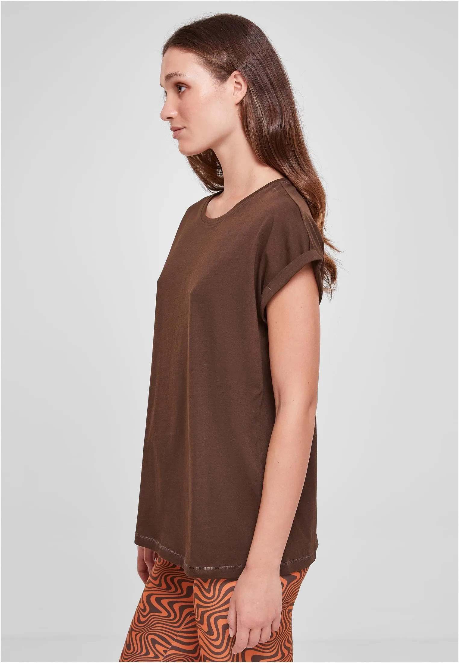 Urban Classics Ladies Extended Shoulder Tee, Brown, 3XL - immagine 7