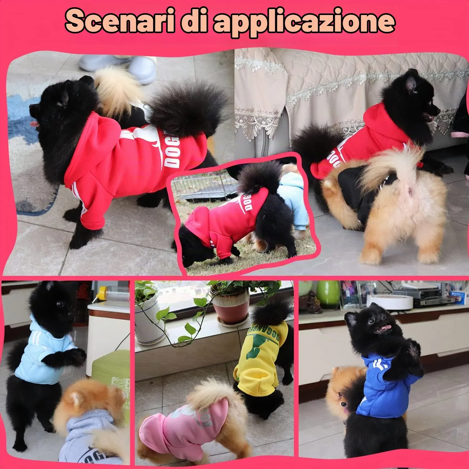 QiCheng&LYS Felpa per Cani, Rosso, M - immagine 3