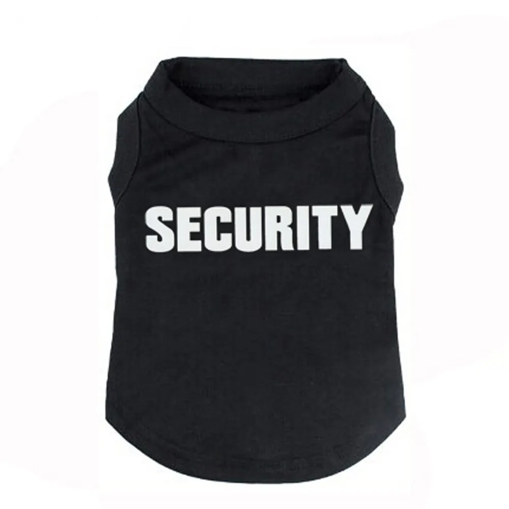 Izefia Maglietta in Cotone Security per Cani e Gatti, Nero, XXXL - immagine 1