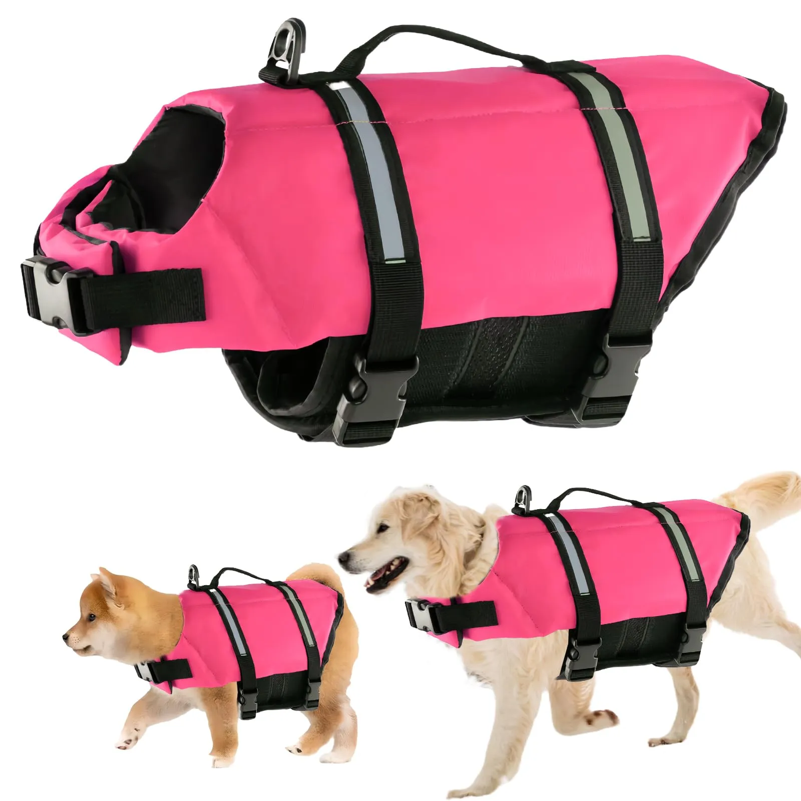 FainFun Giubbotto di Salvataggio per Cani, Rosa, L - immagine 1
